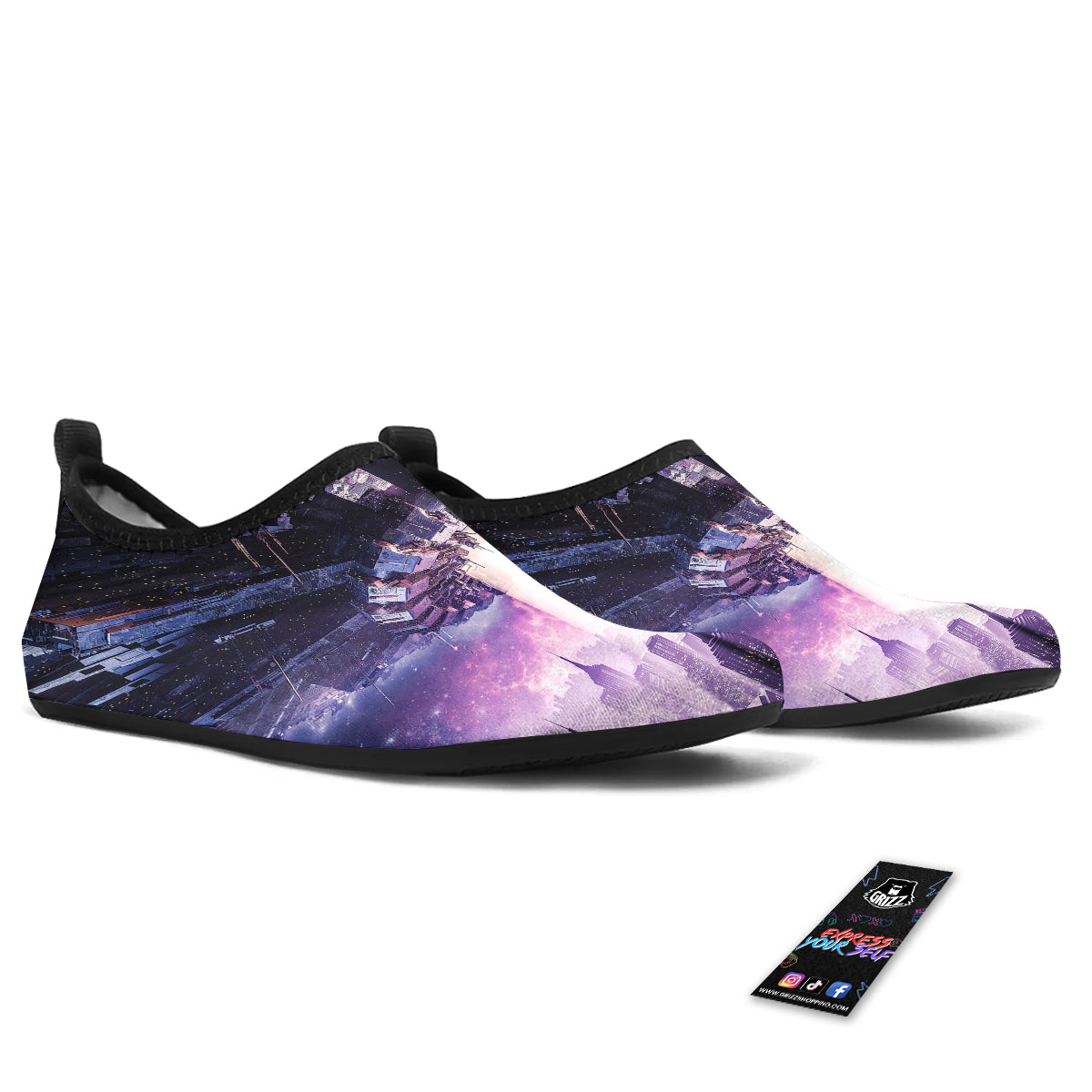 Alien Invasion Print Water Shoes-grizzshop