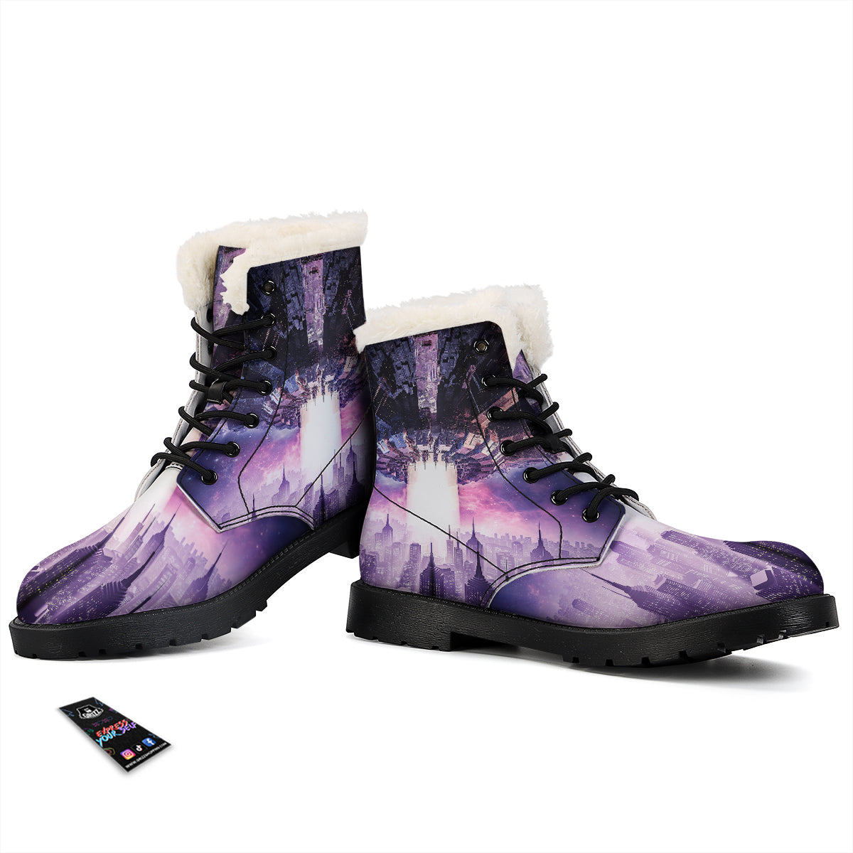 Alien Invasion Print Winter Boots-grizzshop