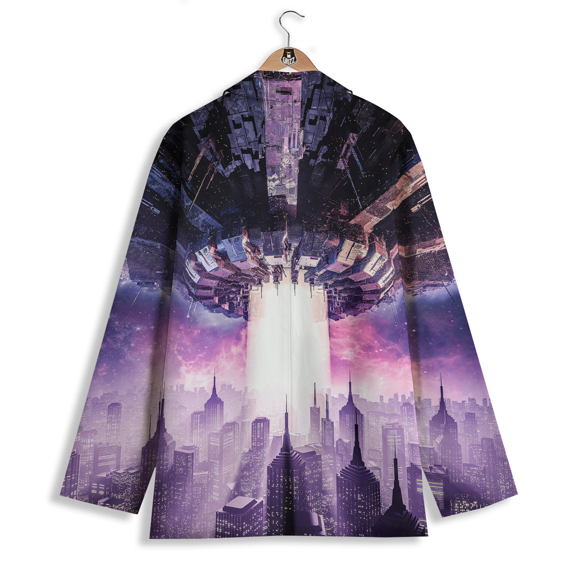 Alien Invasion Print Women's Blazer-grizzshop