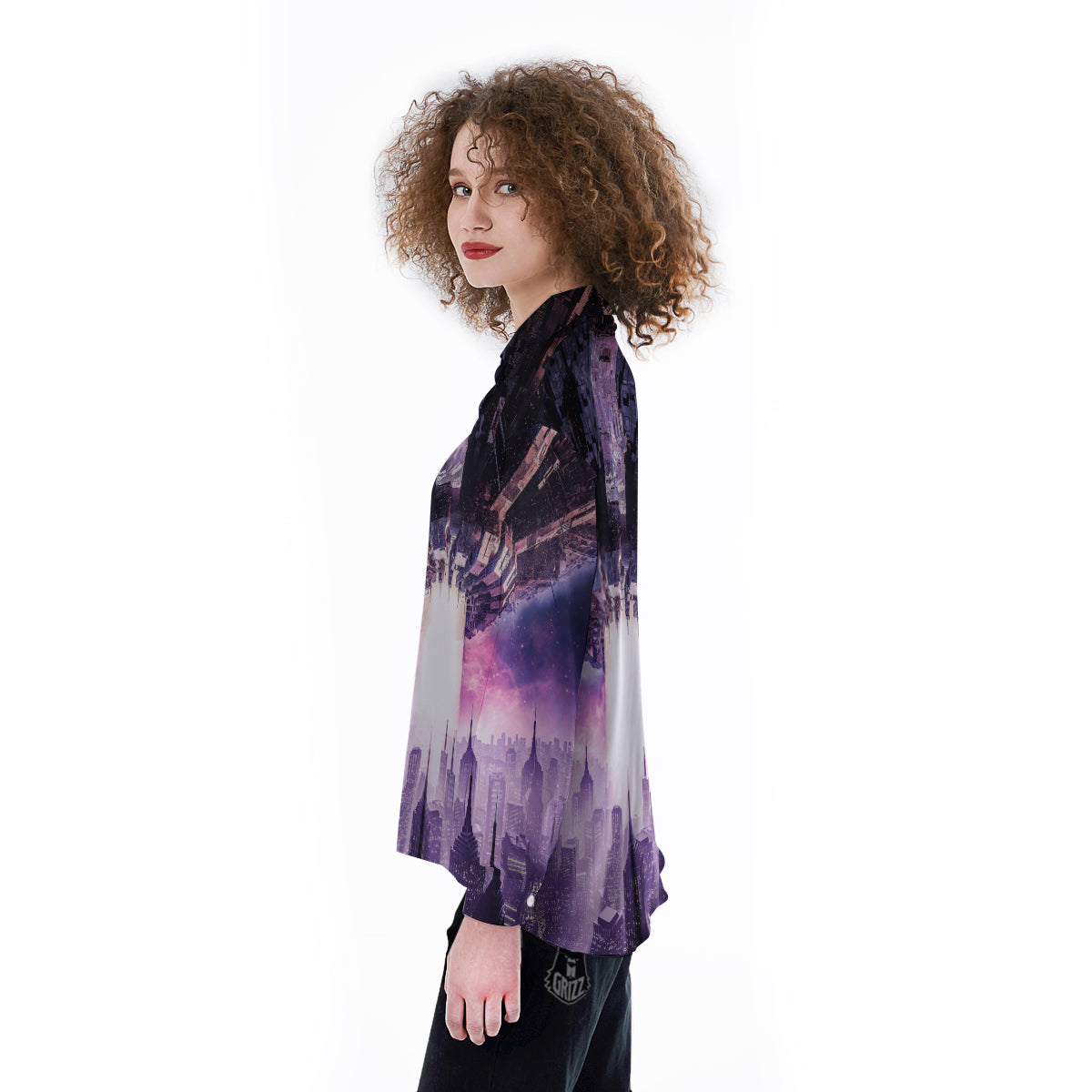 Alien Invasion Print Women's Long Sleeve Shirts-grizzshop