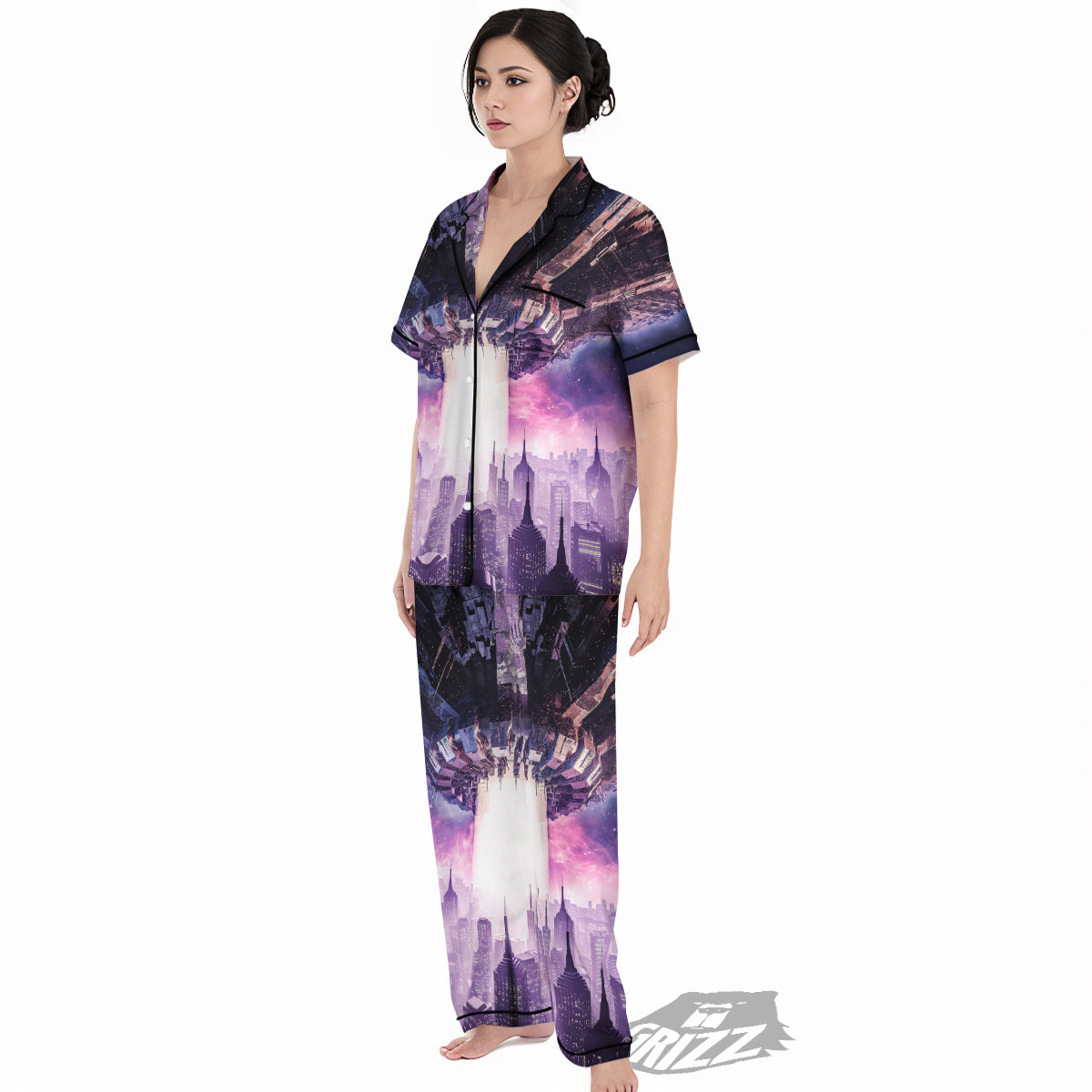 Alien Invasion Print Women's Pajamas Set-grizzshop