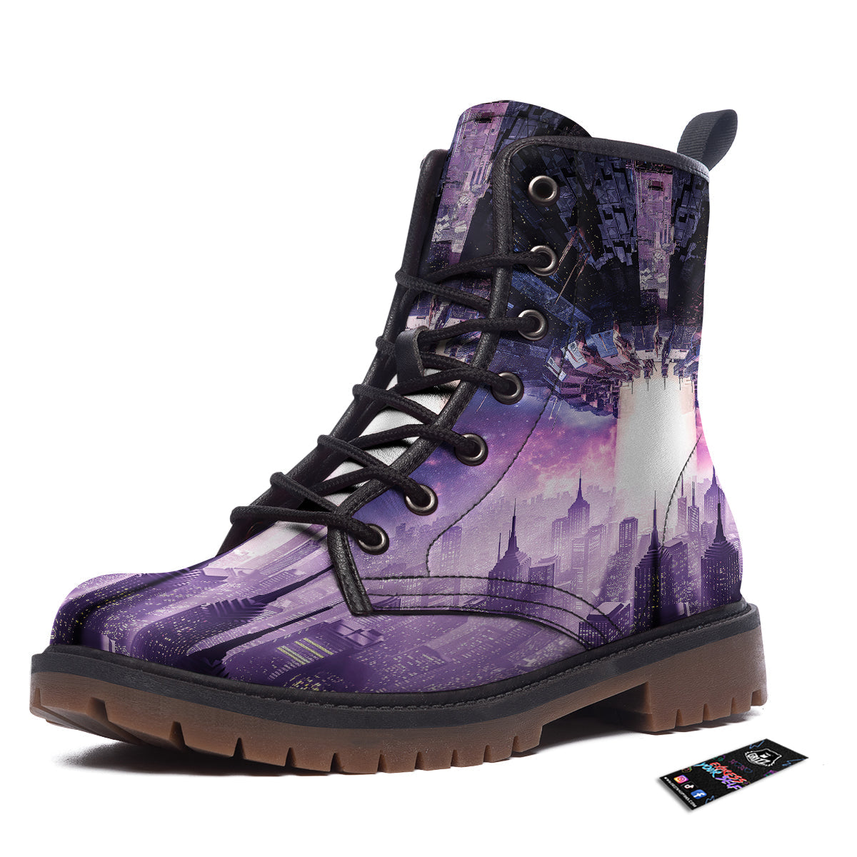 Alien Invasion Print Work Boots-grizzshop