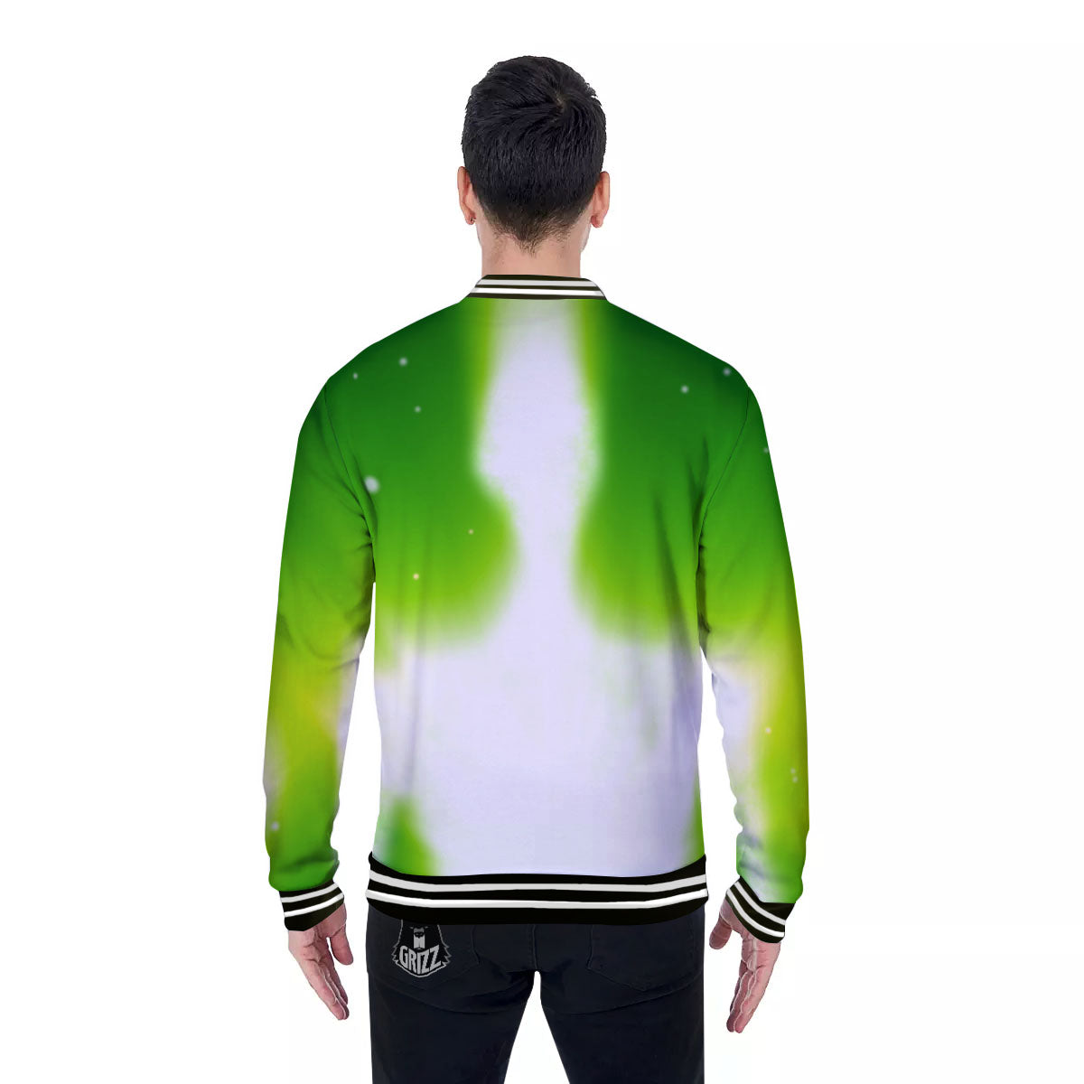 Alien Light Green Print Baseball Jacket-grizzshop