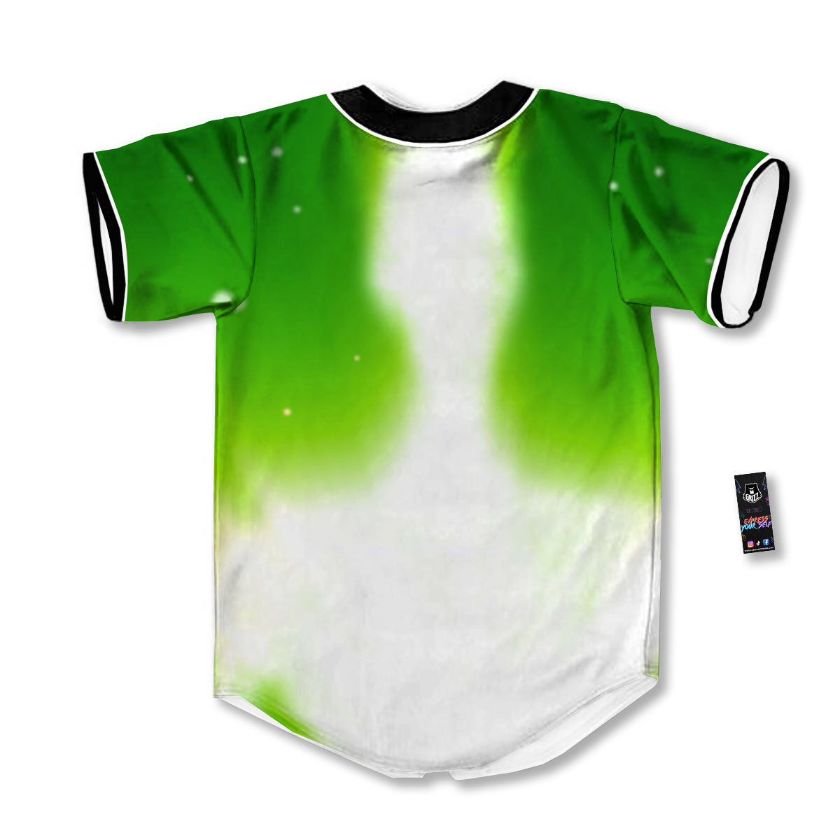 Alien Light Green Print Baseball Jersey-grizzshop
