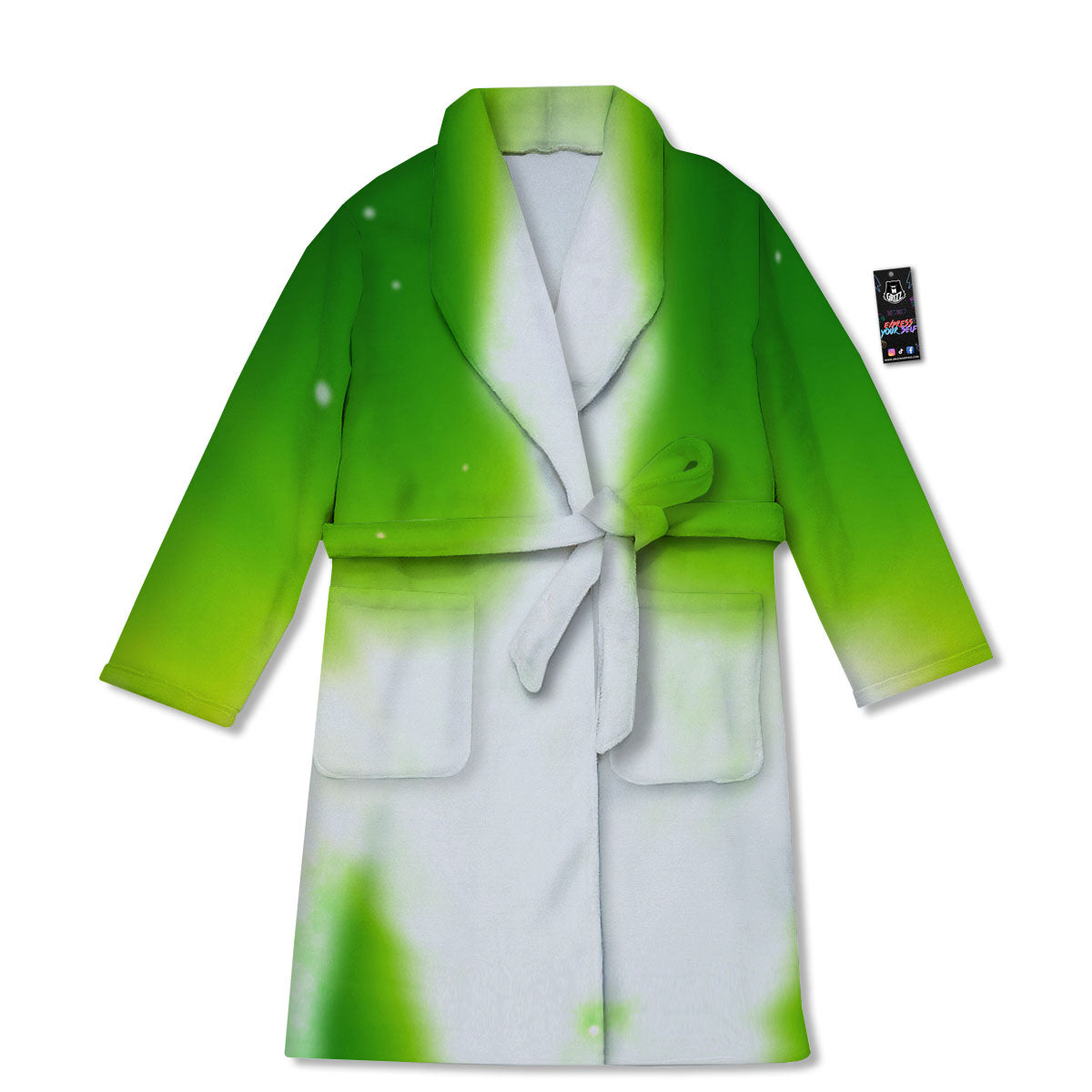 Alien Light Green Print Bathrobe-grizzshop