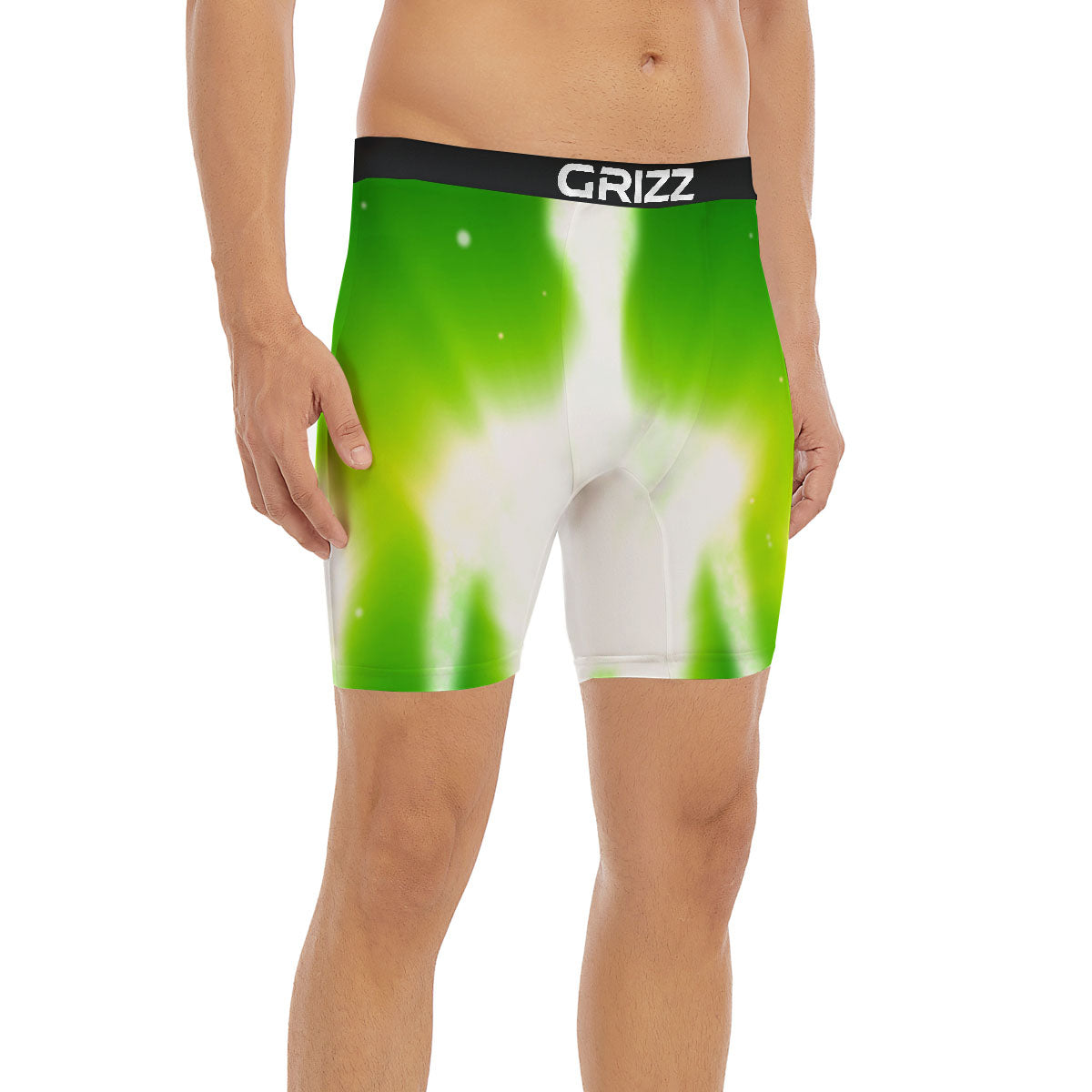 Alien Light Green Print Boxer Briefs-grizzshop