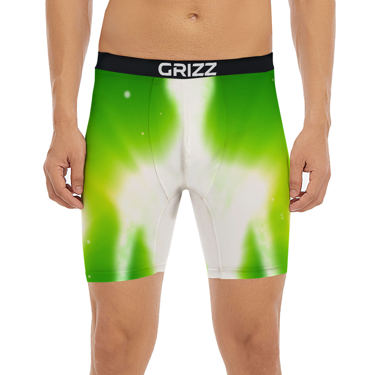 Alien Light Green Print Boxer Briefs-grizzshop