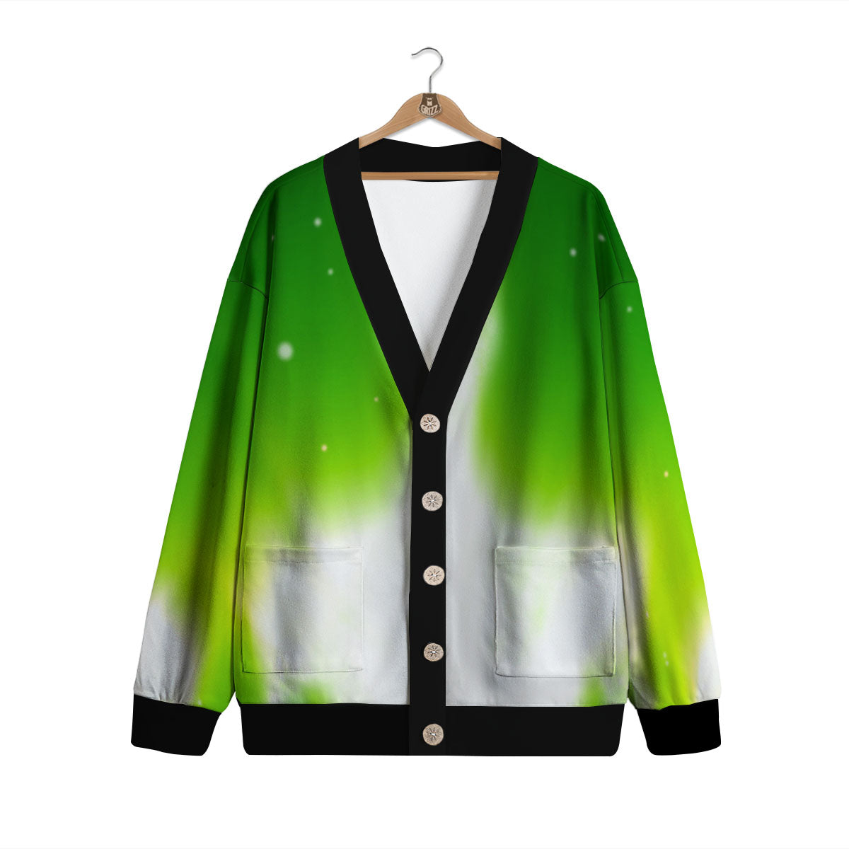 Alien Light Green Print Cardigan-grizzshop