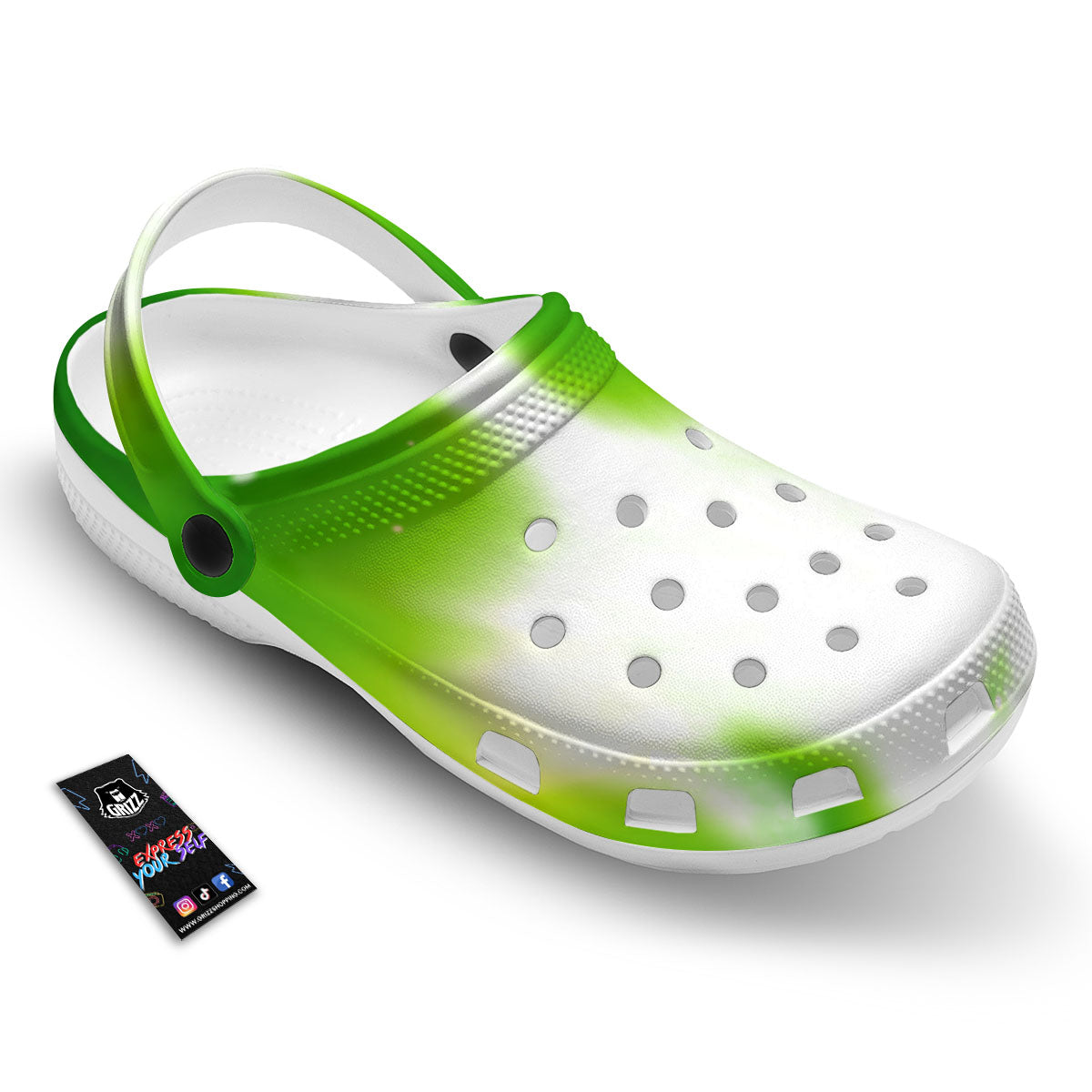 Alien Light Green Print Clog-grizzshop