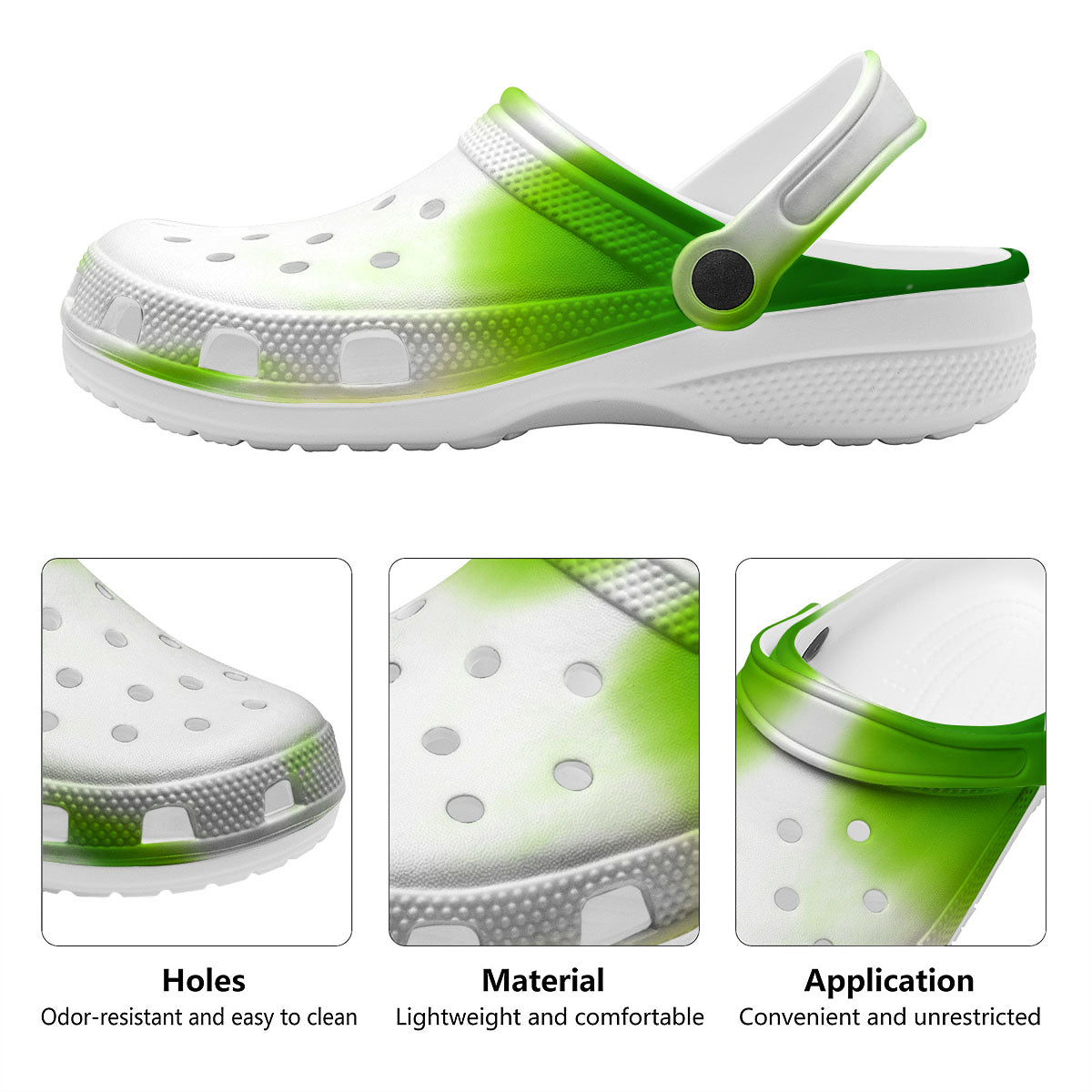 Alien Light Green Print Clog-grizzshop