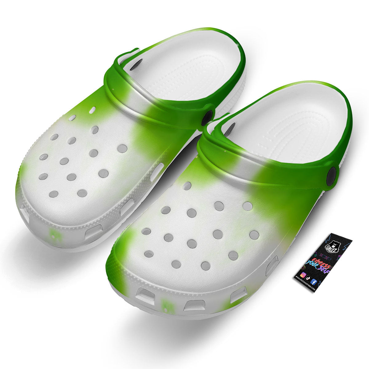 Alien Light Green Print Clog-grizzshop
