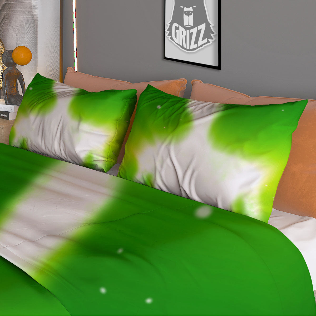 Alien Light Green Print Duvet Cover Bedding Set