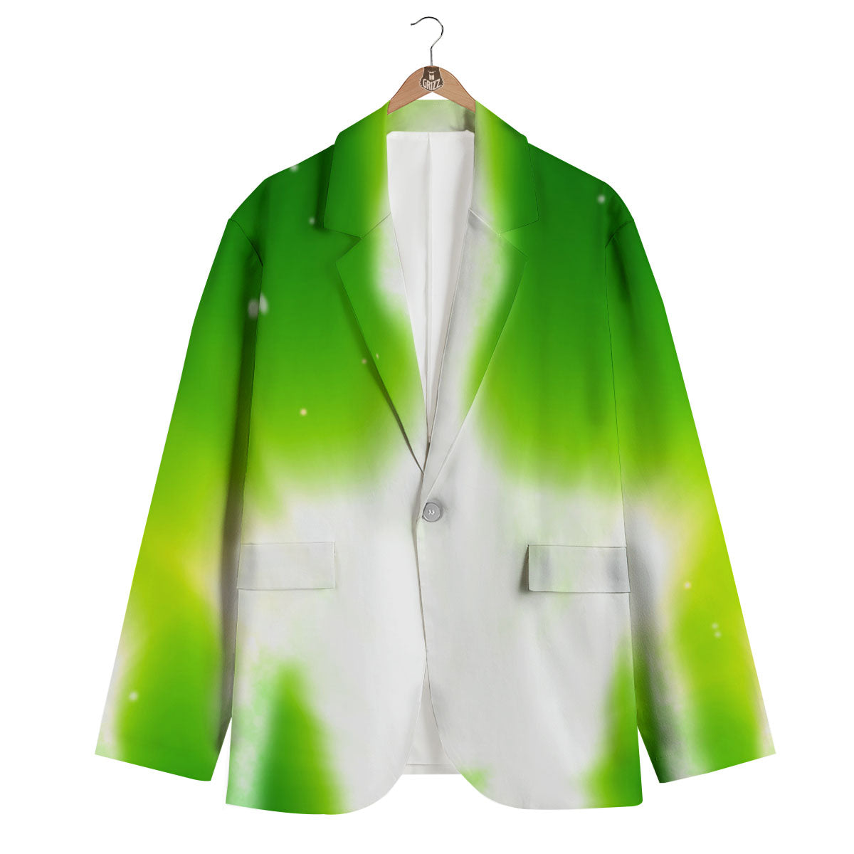 Alien Light Green Print Men's Blazer-grizzshop