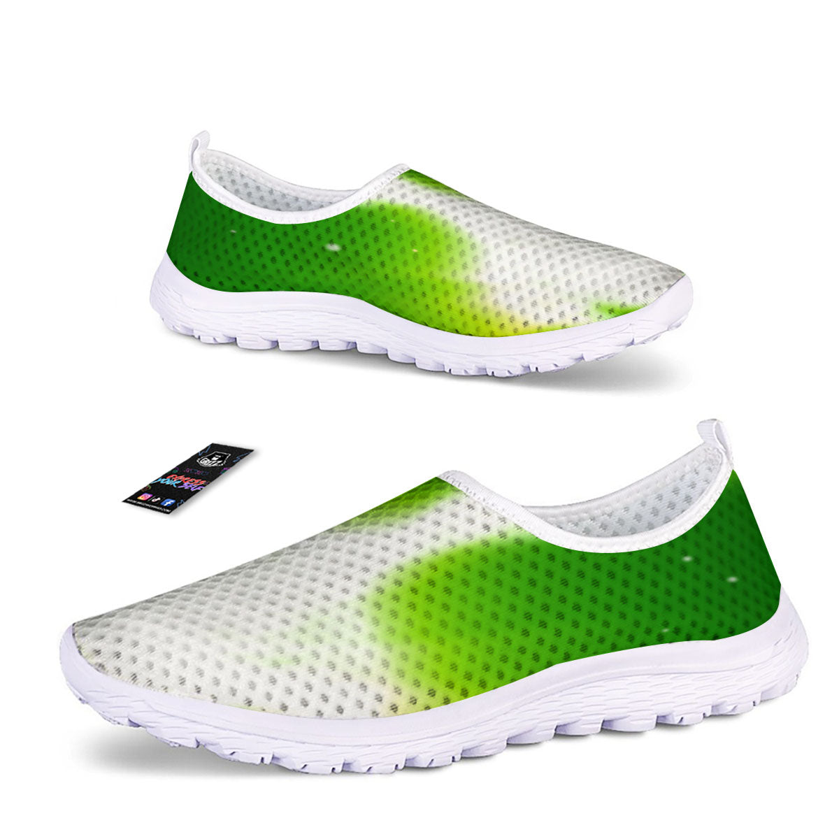 Alien Light Green Print Nurse Shoes-grizzshop