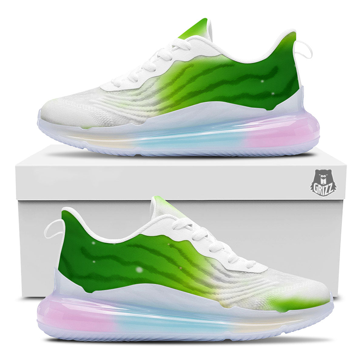 Alien Light Green Print Running Sneakers-grizzshop