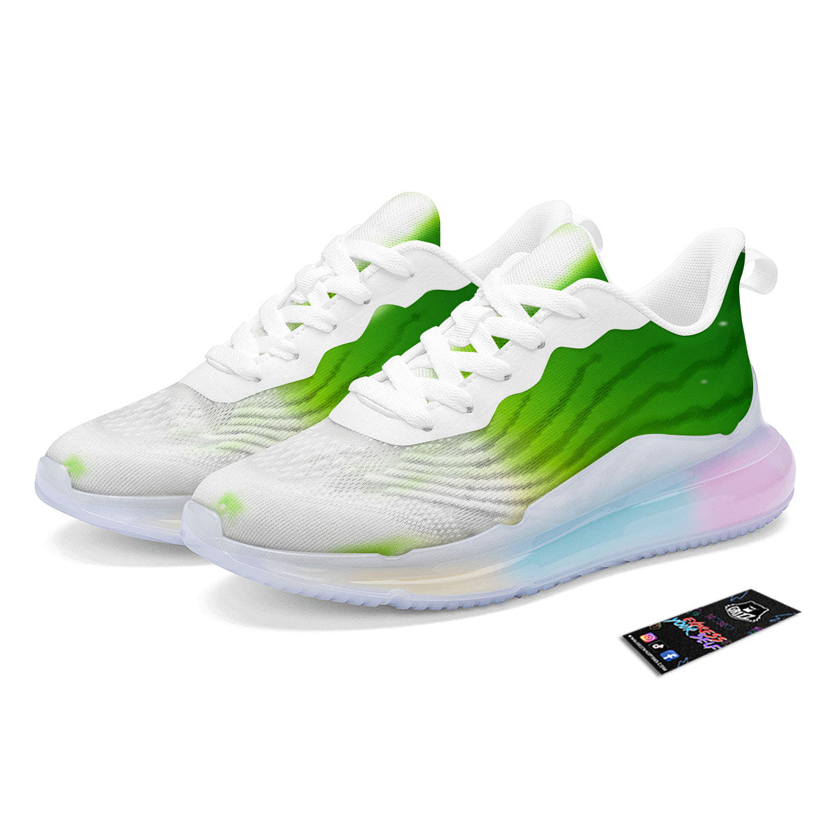 Alien Light Green Print Running Sneakers-grizzshop