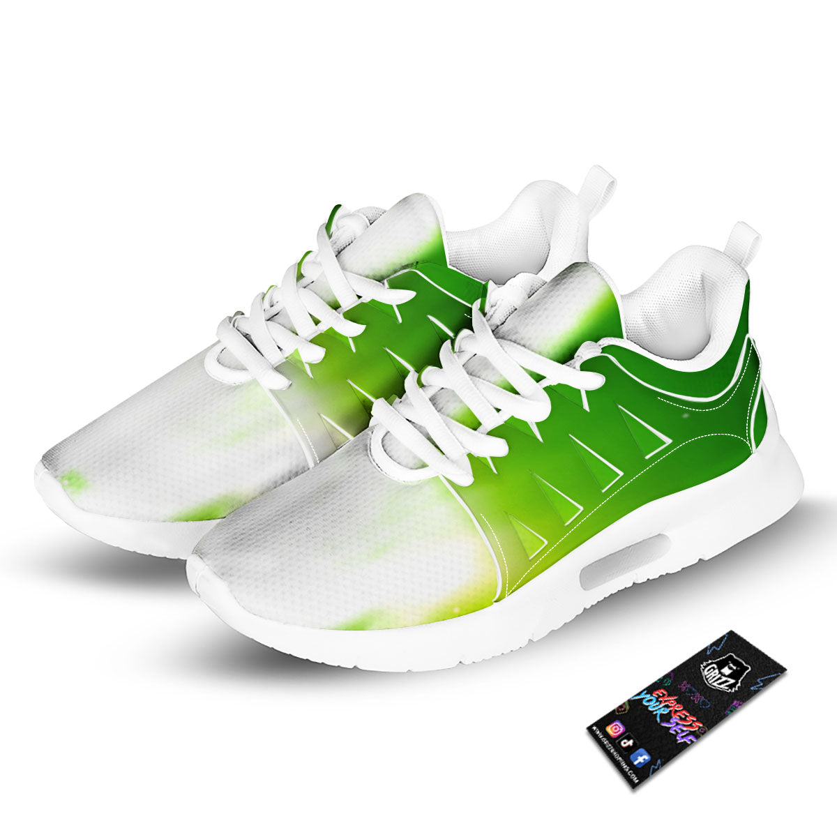 Alien Light Green Print Tennis Shoes-grizzshop