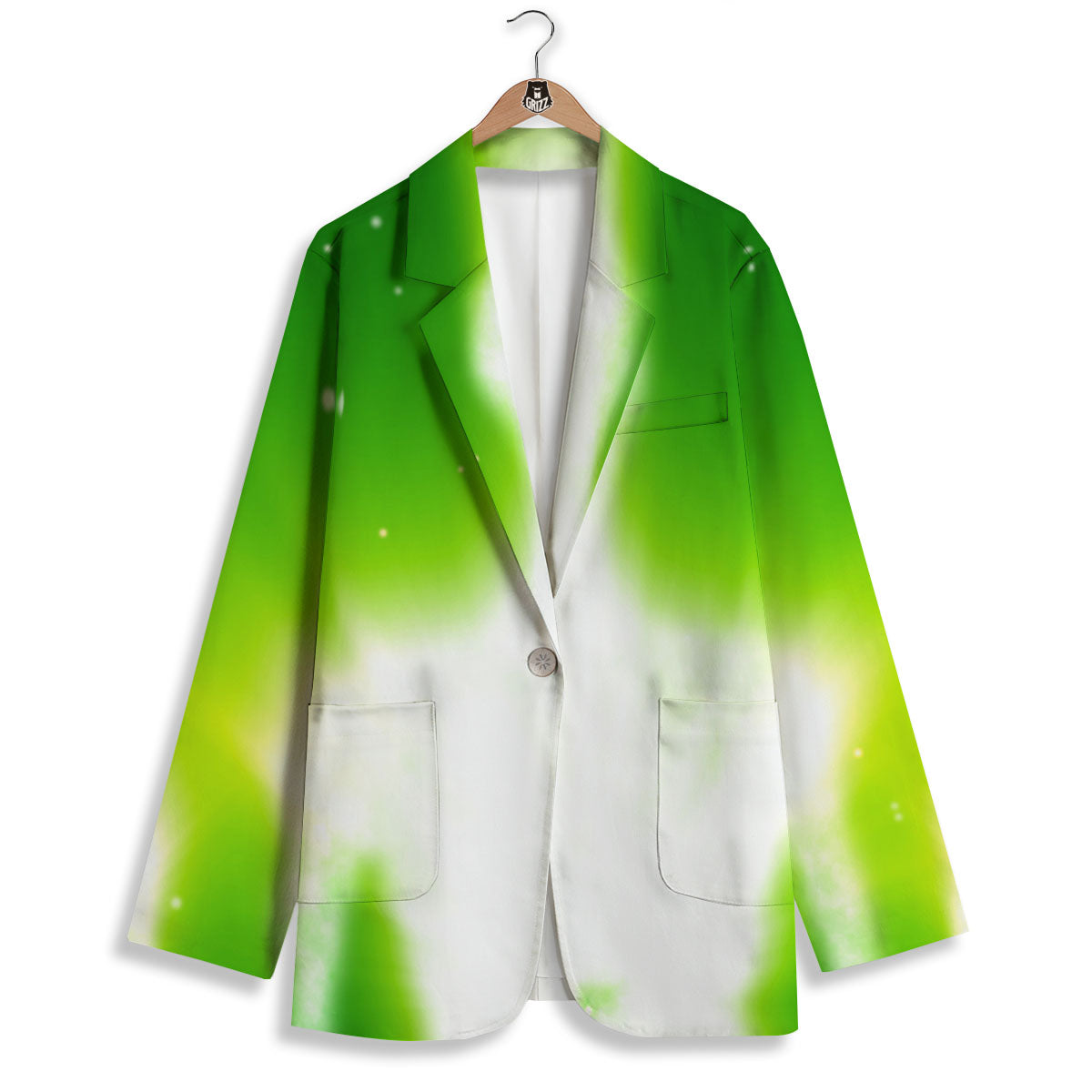 Alien Light Green Print Women's Blazer-grizzshop