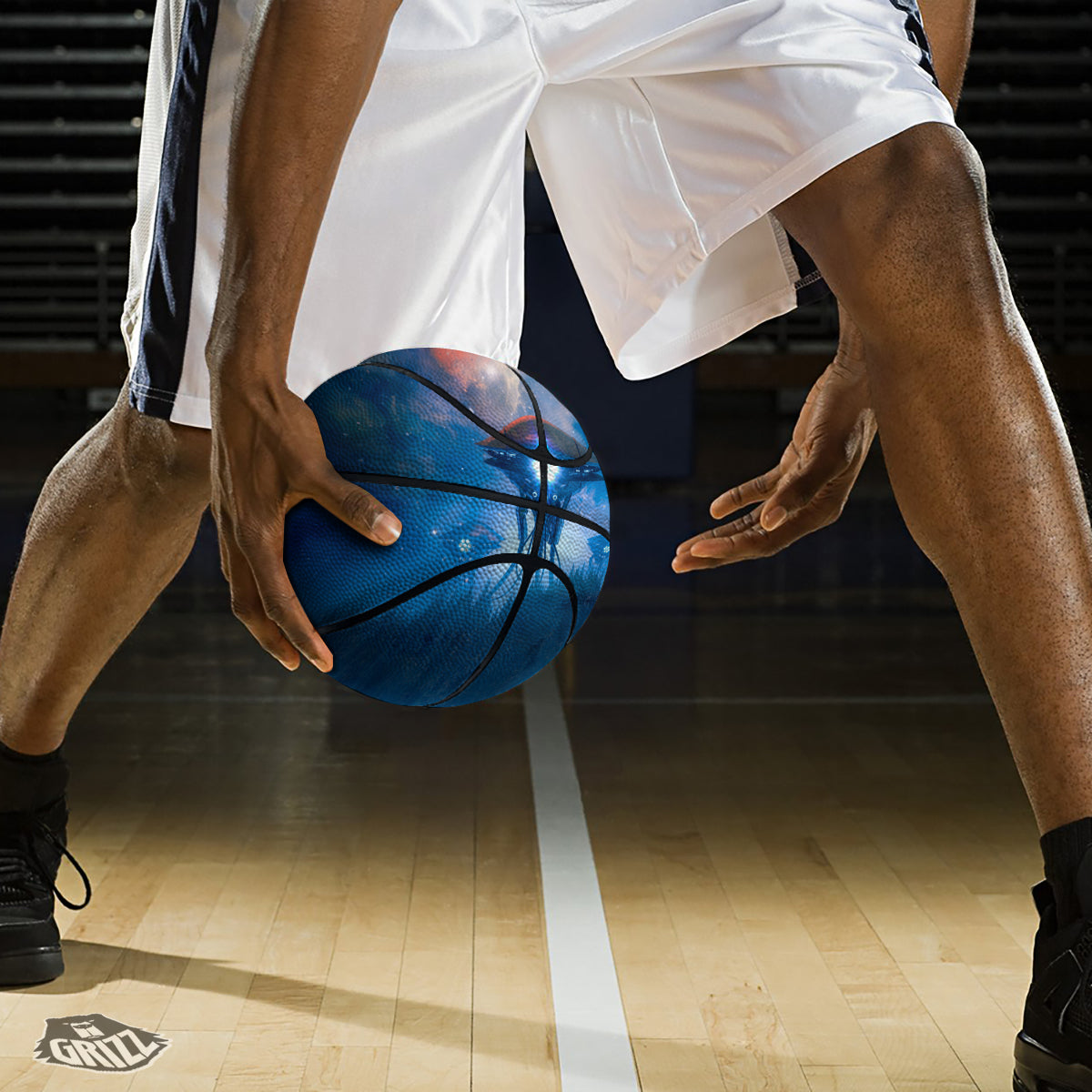 Alien Machines Print Basketball-grizzshop