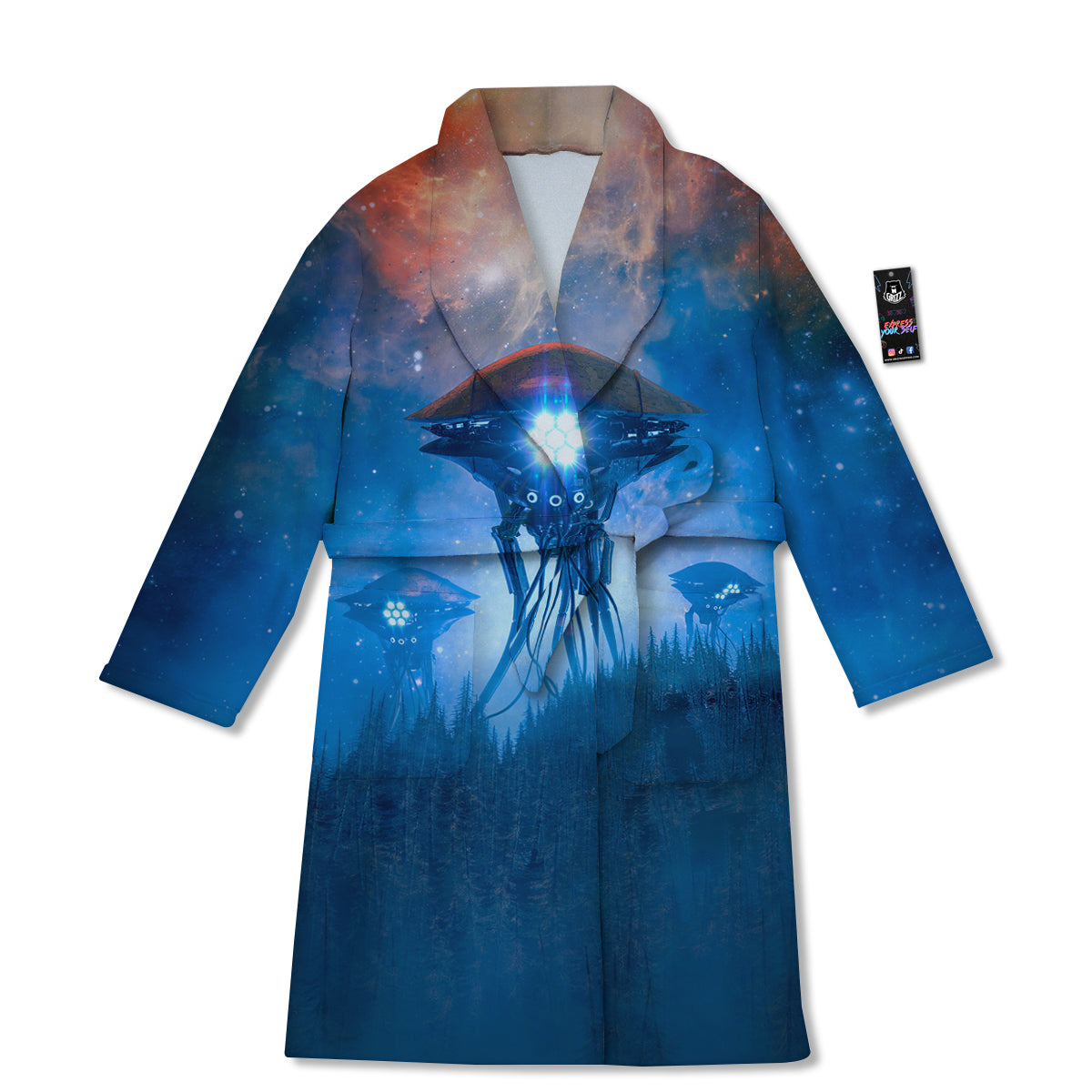 Alien Machines Print Bathrobe-grizzshop