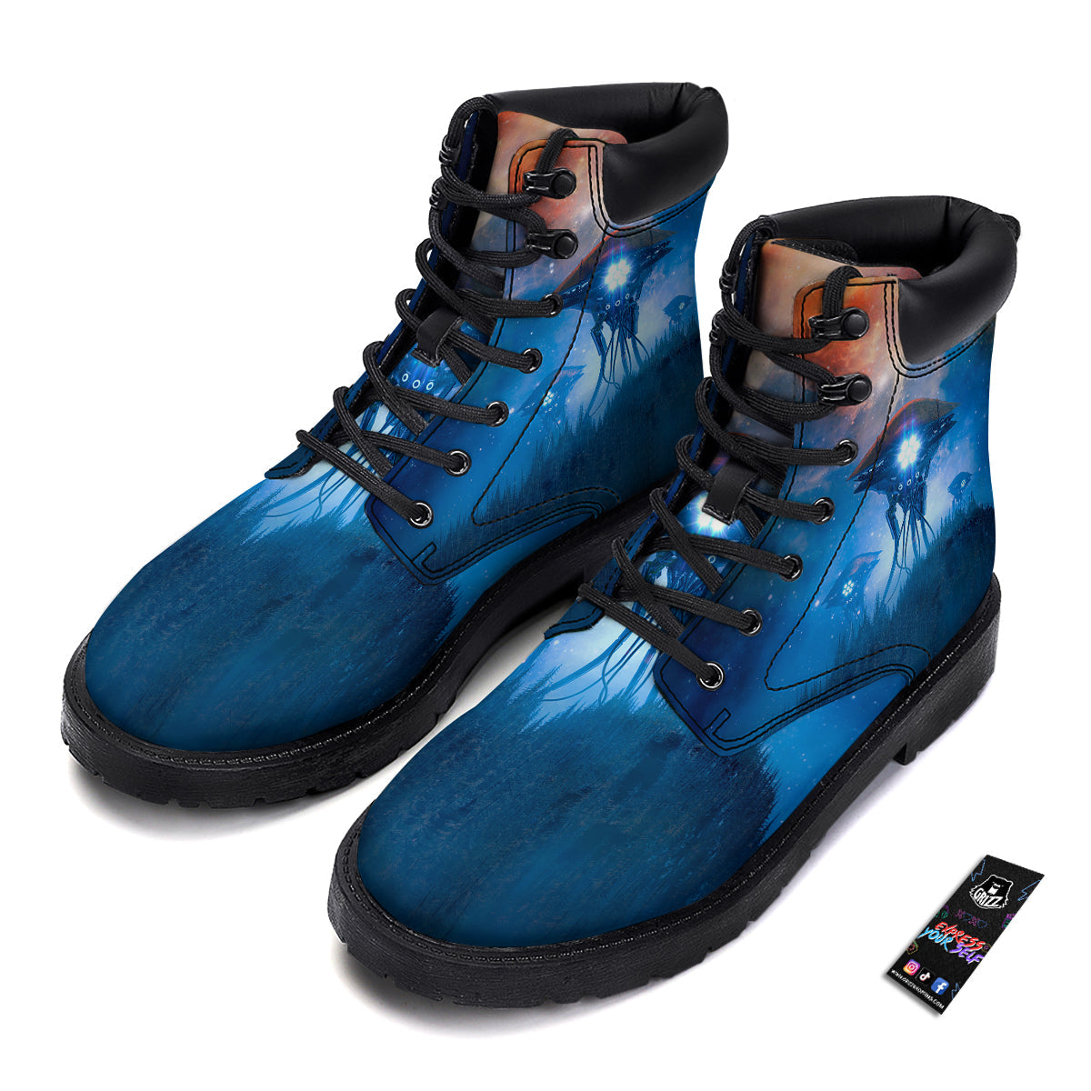 Alien Machines Print Boots-grizzshop