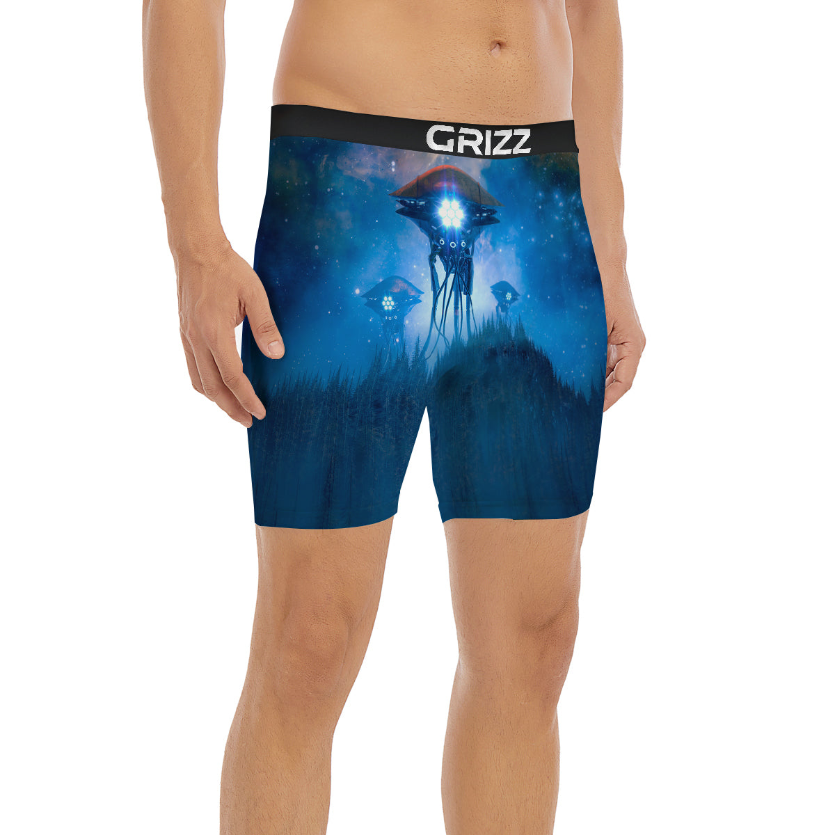 Alien Machines Print Boxer Briefs-grizzshop
