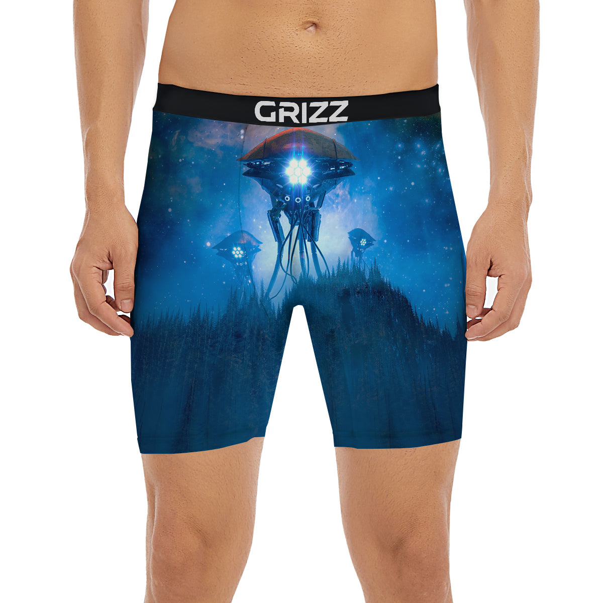 Alien Machines Print Boxer Briefs-grizzshop