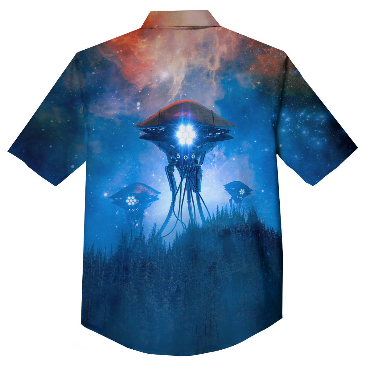 Alien Machines Print Button Up Shirt-grizzshop