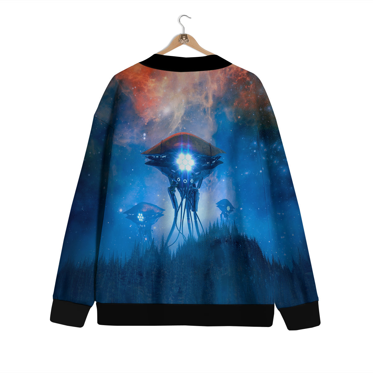 Alien Machines Print Cardigan-grizzshop