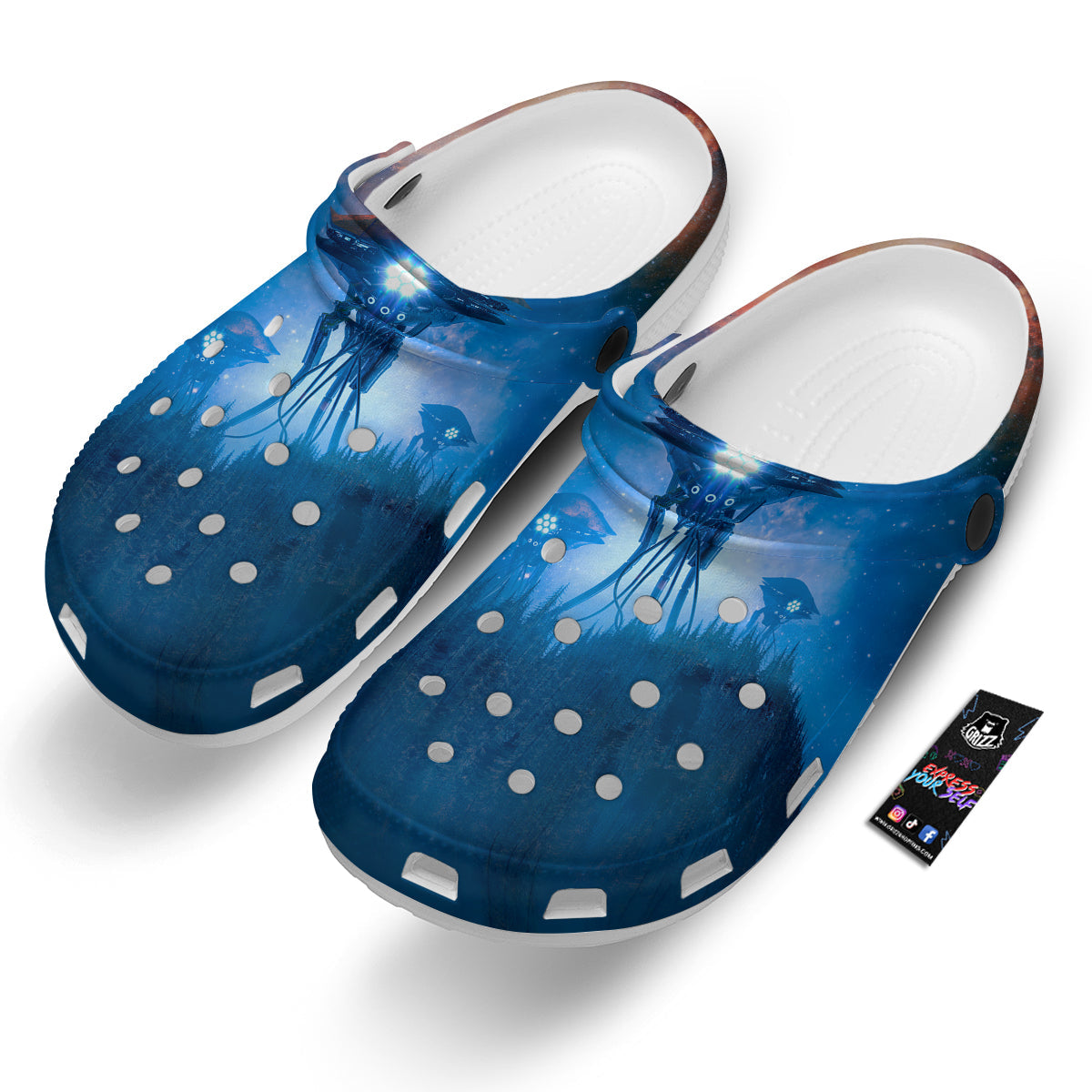 Alien Machines Print Clog-grizzshop