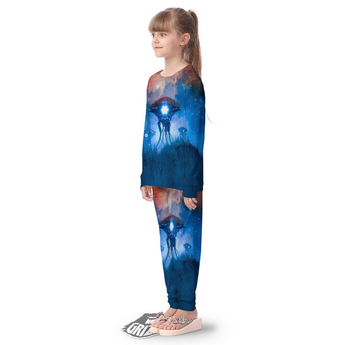 Alien Machines Print Kid's Pajamas-grizzshop