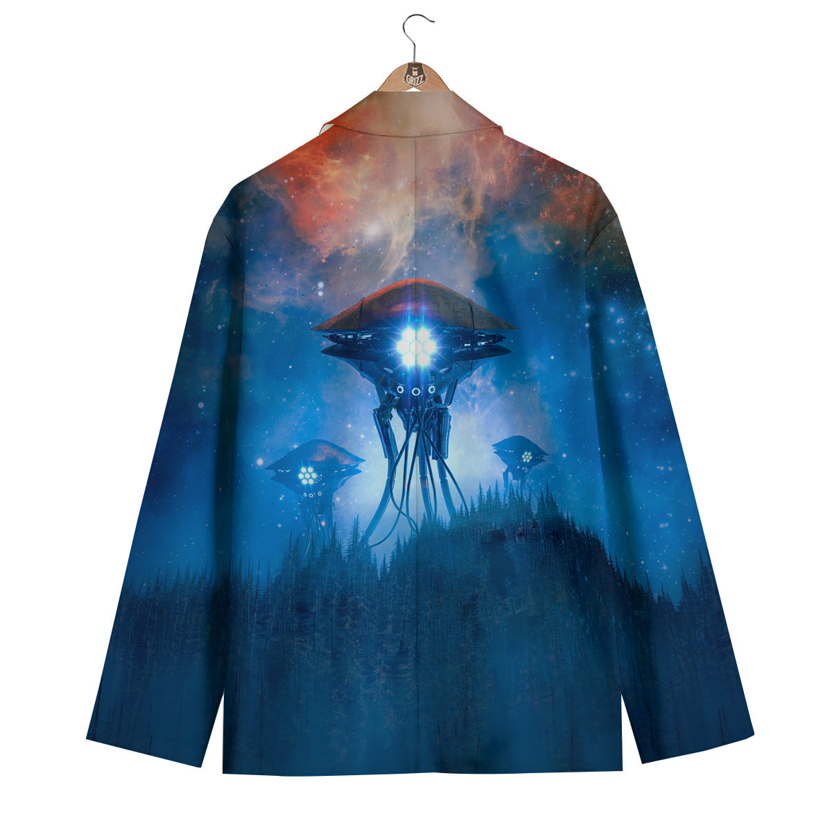 Alien Machines Print Men's Blazer-grizzshop