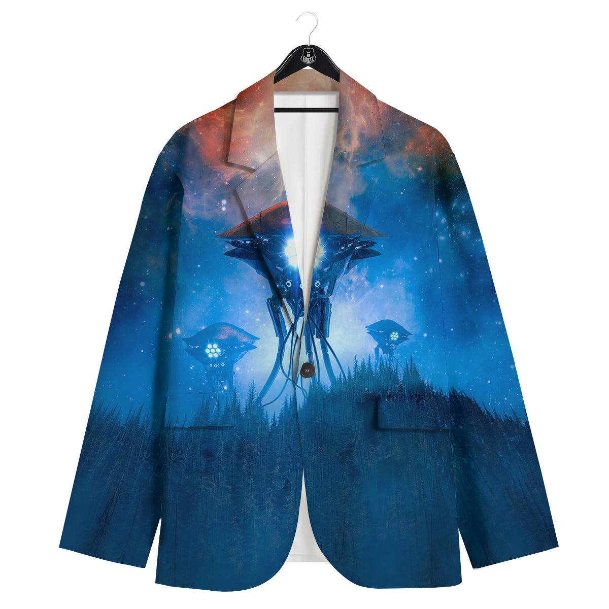 Alien Machines Print Men's Sport Coat-grizzshop
