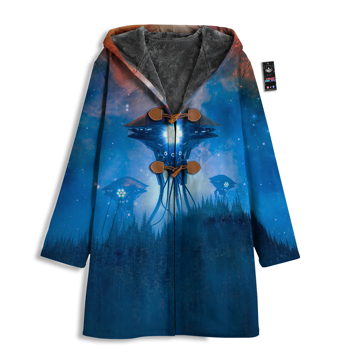 Alien Machines Print Men's Windbreaker Jacket-grizzshop