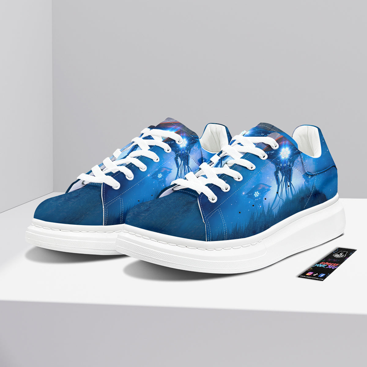 Alien Machines Print Platform Shoes-grizzshop