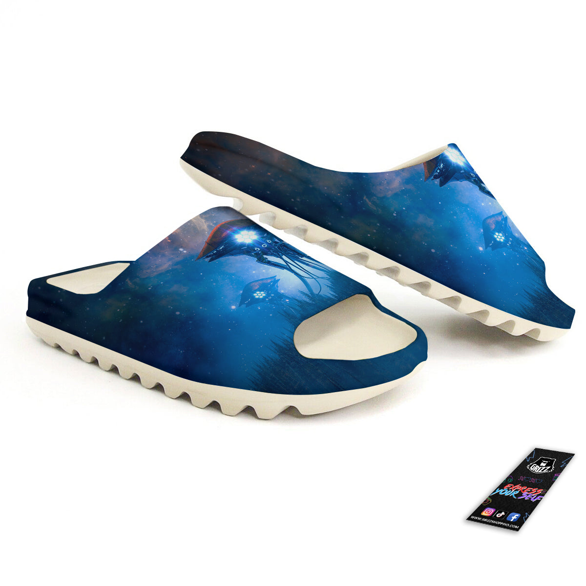 Alien Machines Print Sandals-grizzshop