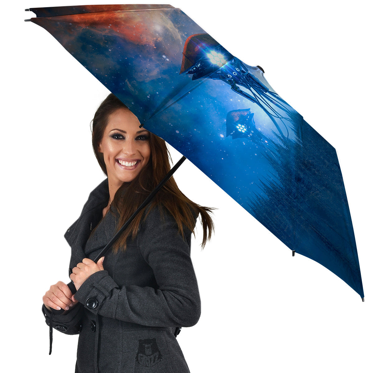 Alien Machines Print Umbrella-grizzshop