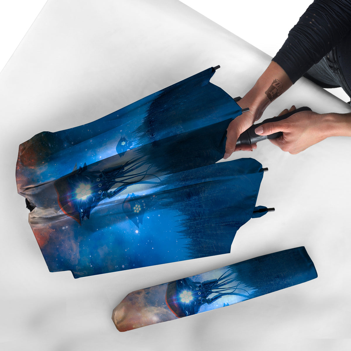 Alien Machines Print Umbrella-grizzshop