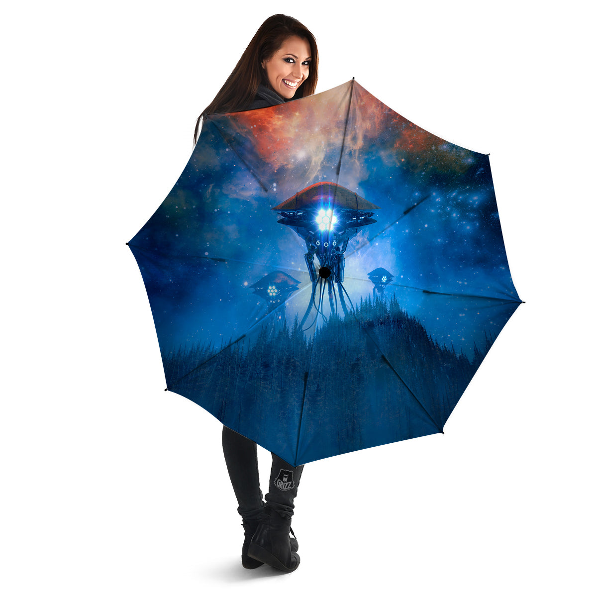 Alien Machines Print Umbrella-grizzshop