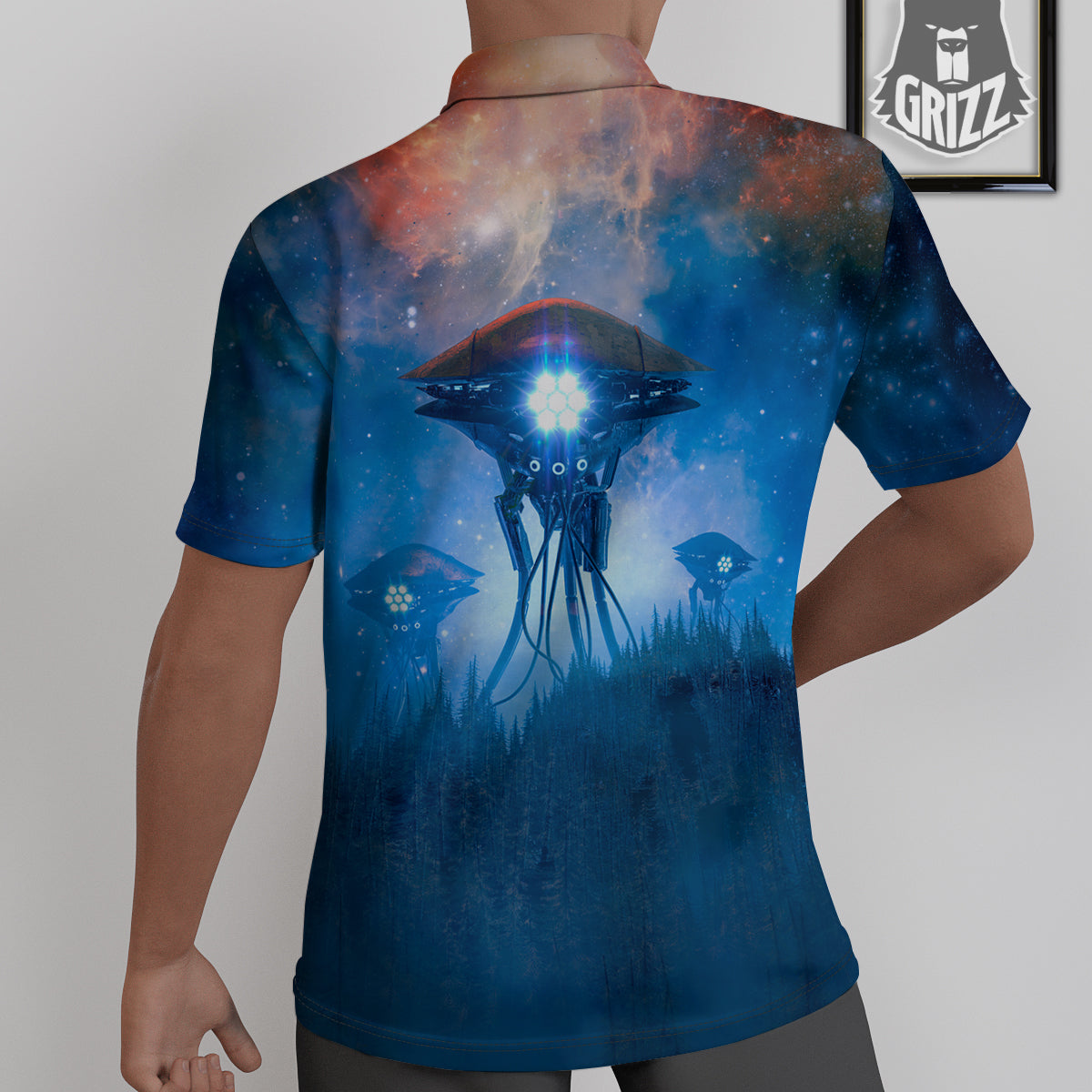 Alien Machines Print Untucked Shirts-grizzshop