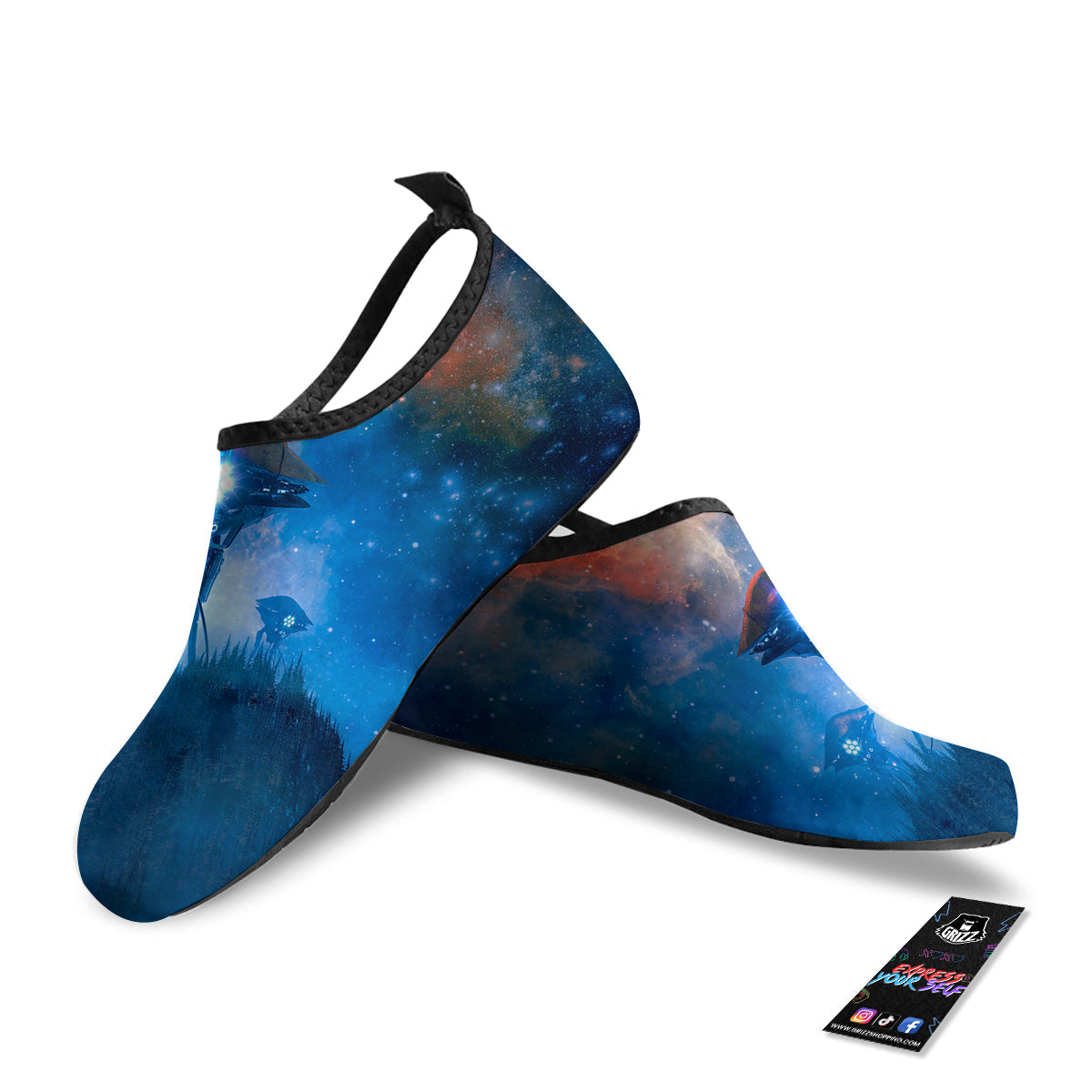 Alien Machines Print Water Shoes-grizzshop