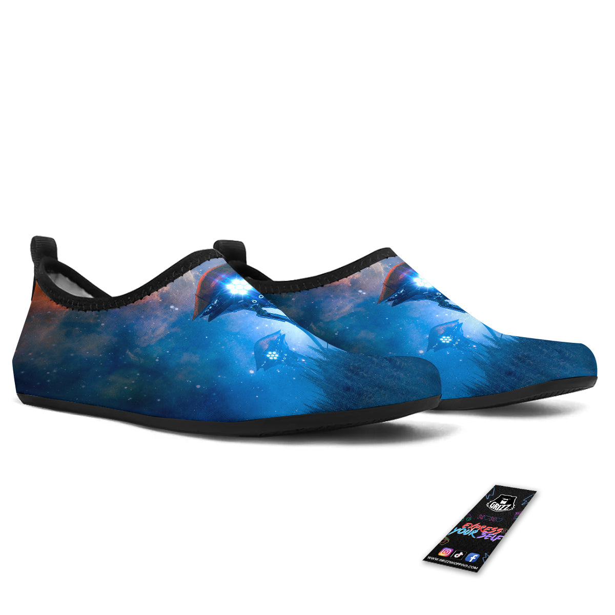 Alien Machines Print Water Shoes-grizzshop
