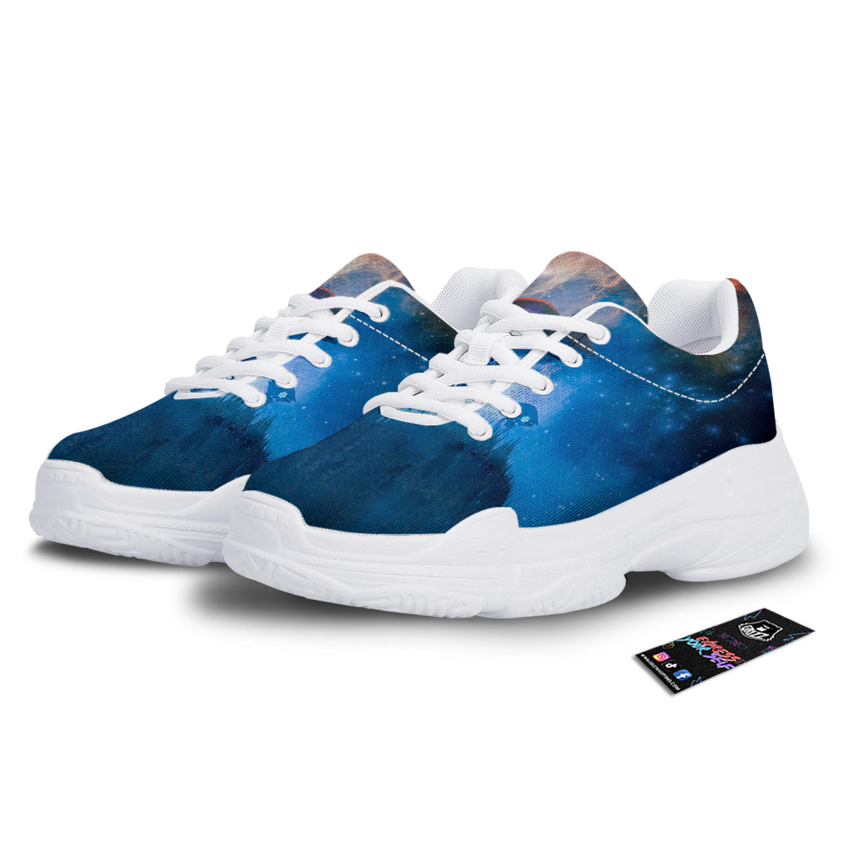 Alien Machines Print White Chunky Shoes-grizzshop