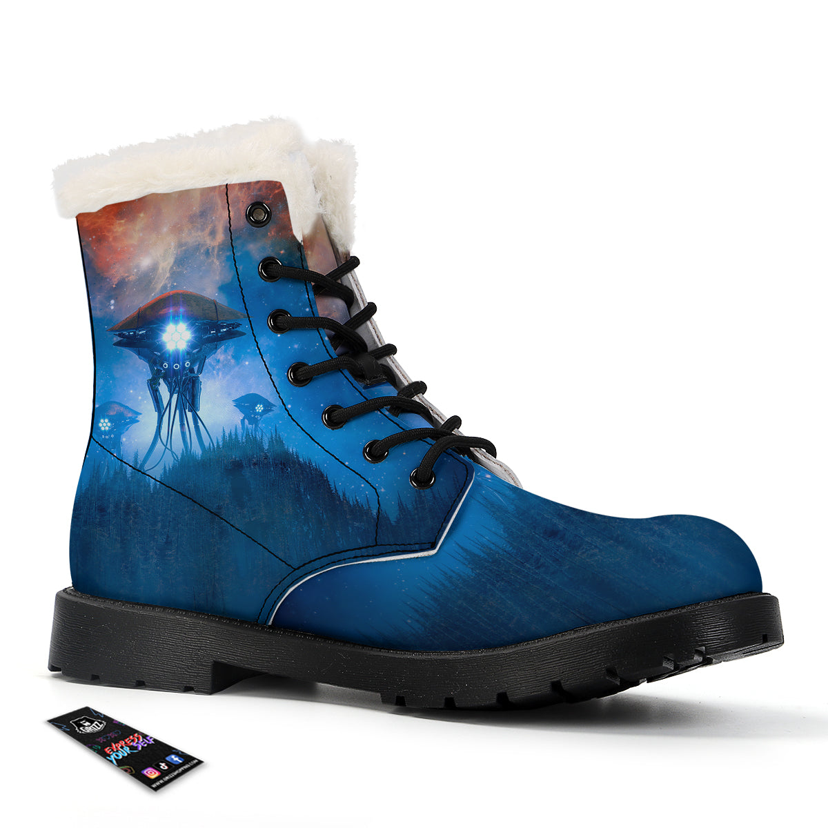 Alien Machines Print Winter Boots-grizzshop