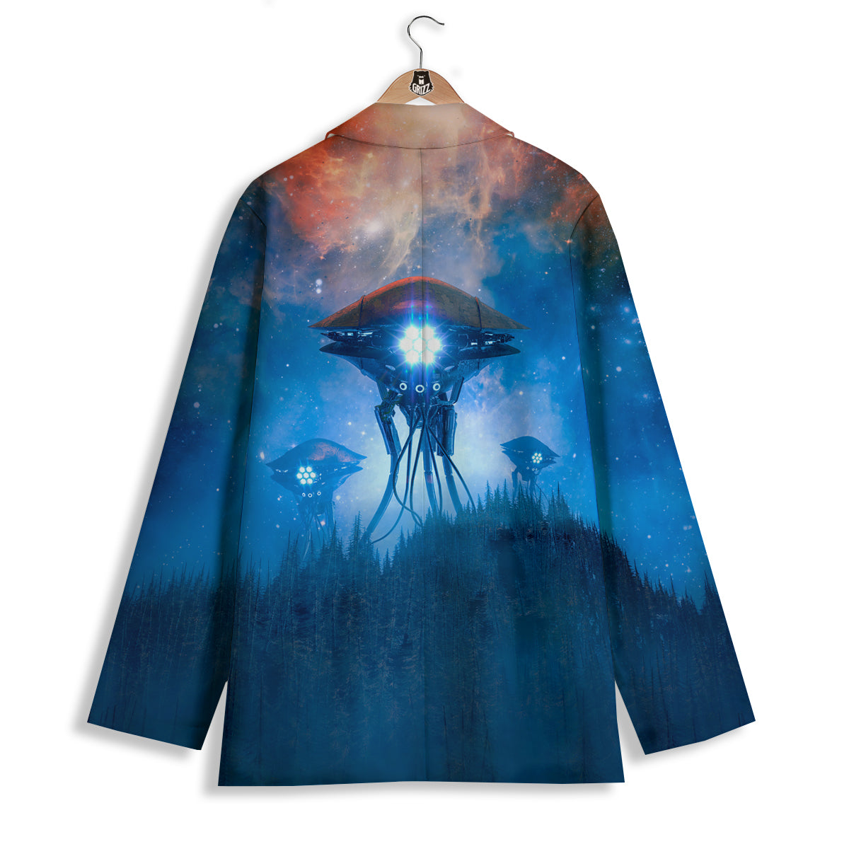 Alien Machines Print Women's Blazer-grizzshop