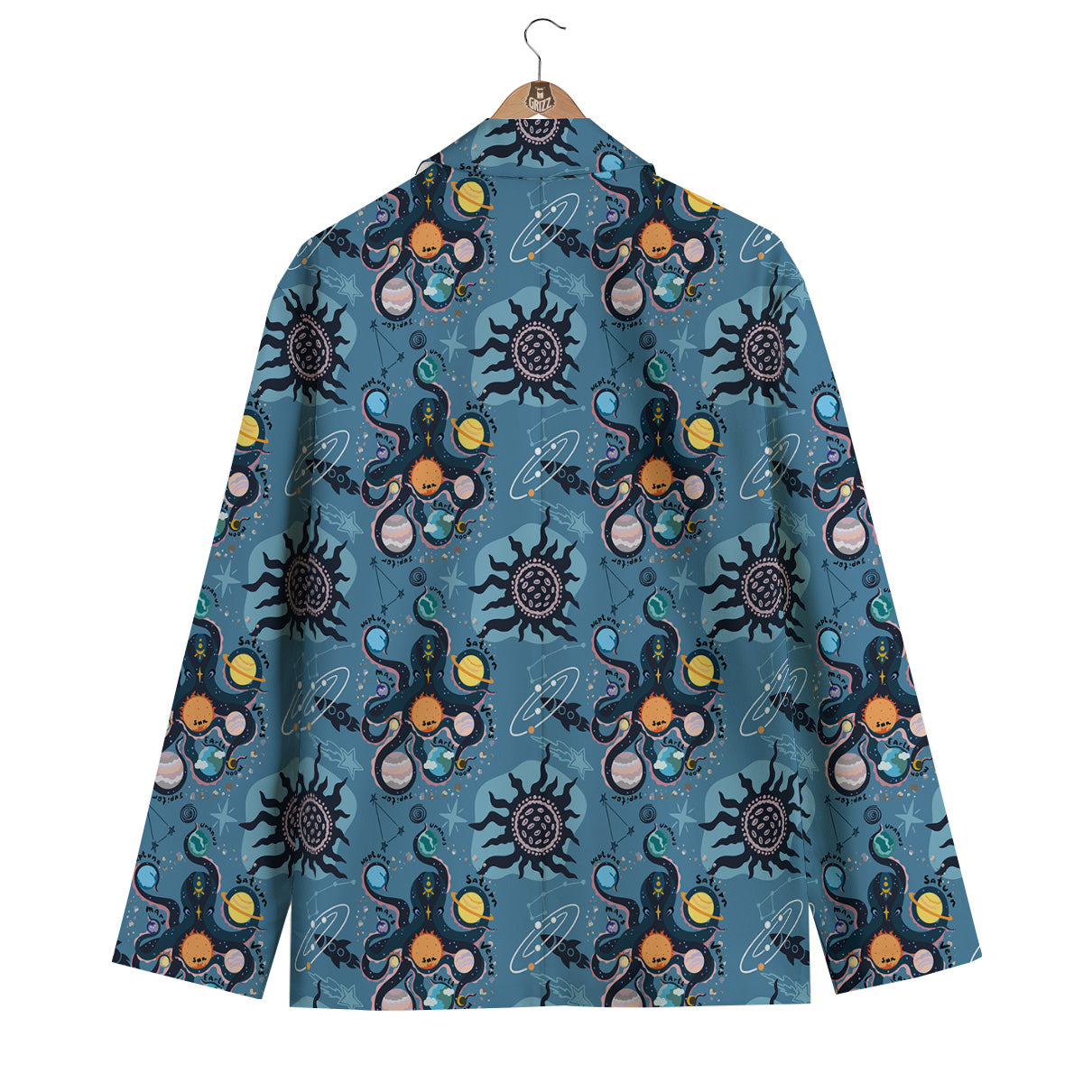 Alien On Planets Print Pattern Men's Blazer-grizzshop