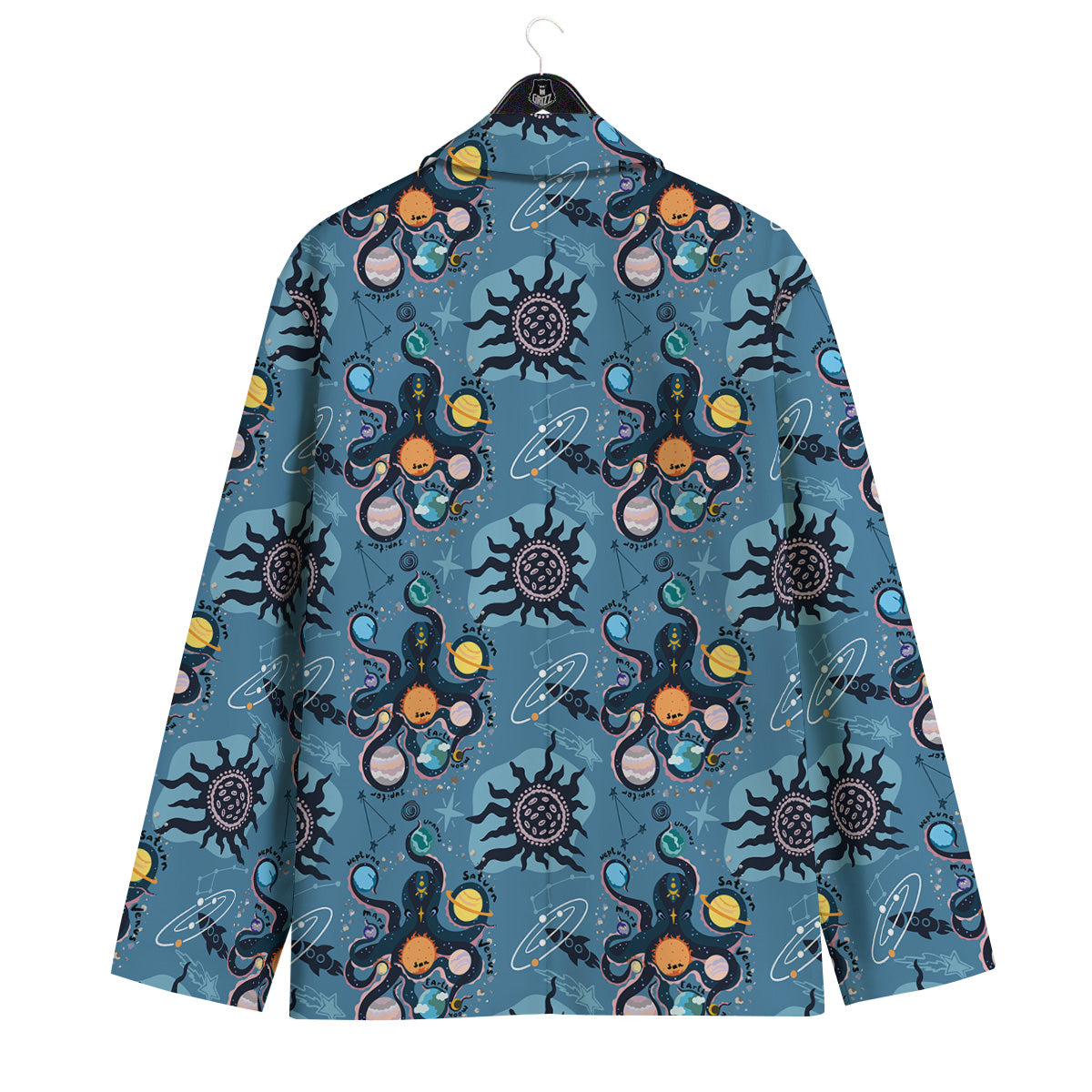 Alien On Planets Print Pattern Men's Sport Coat-grizzshop