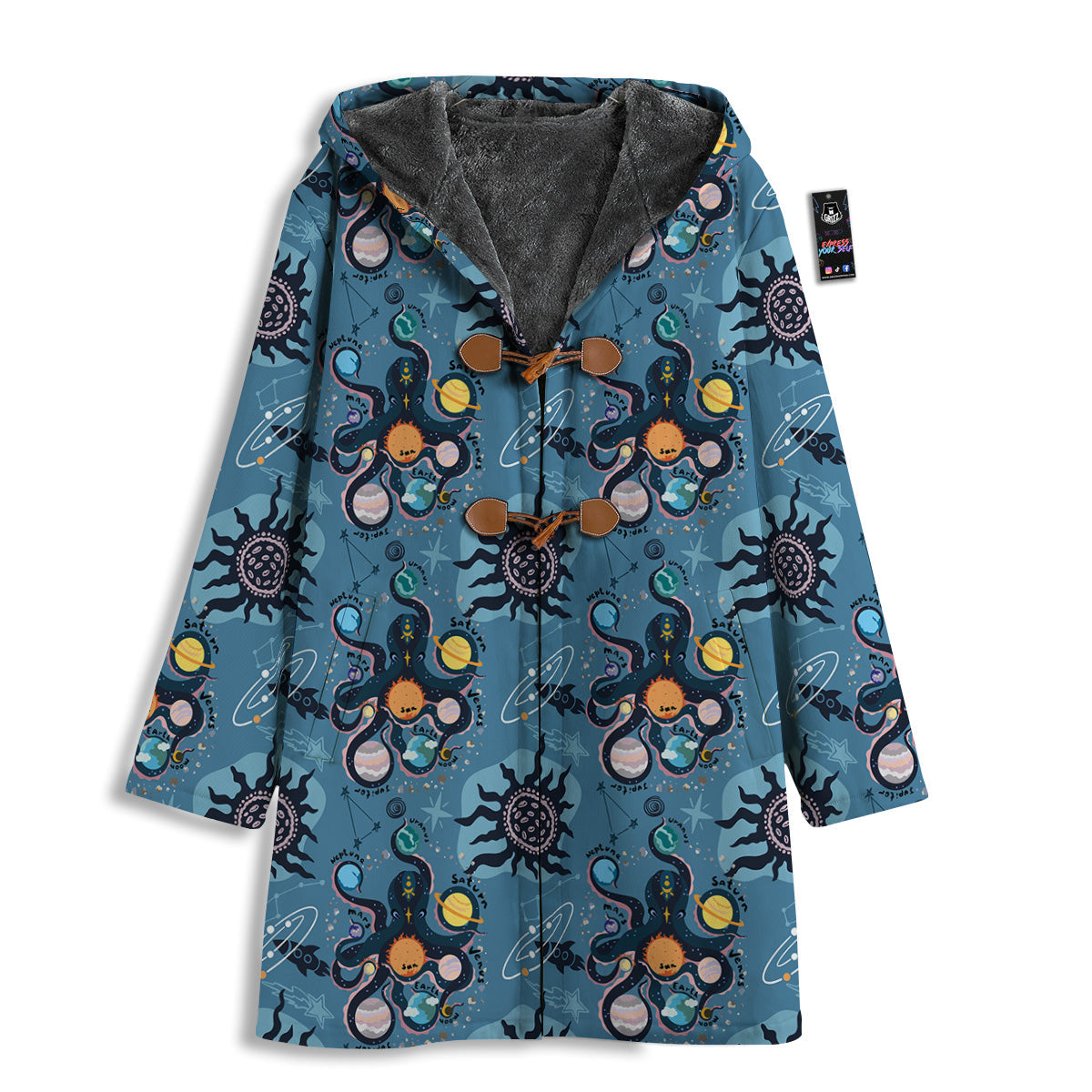 Alien On Planets Print Pattern Men's Windbreaker Jacket-grizzshop