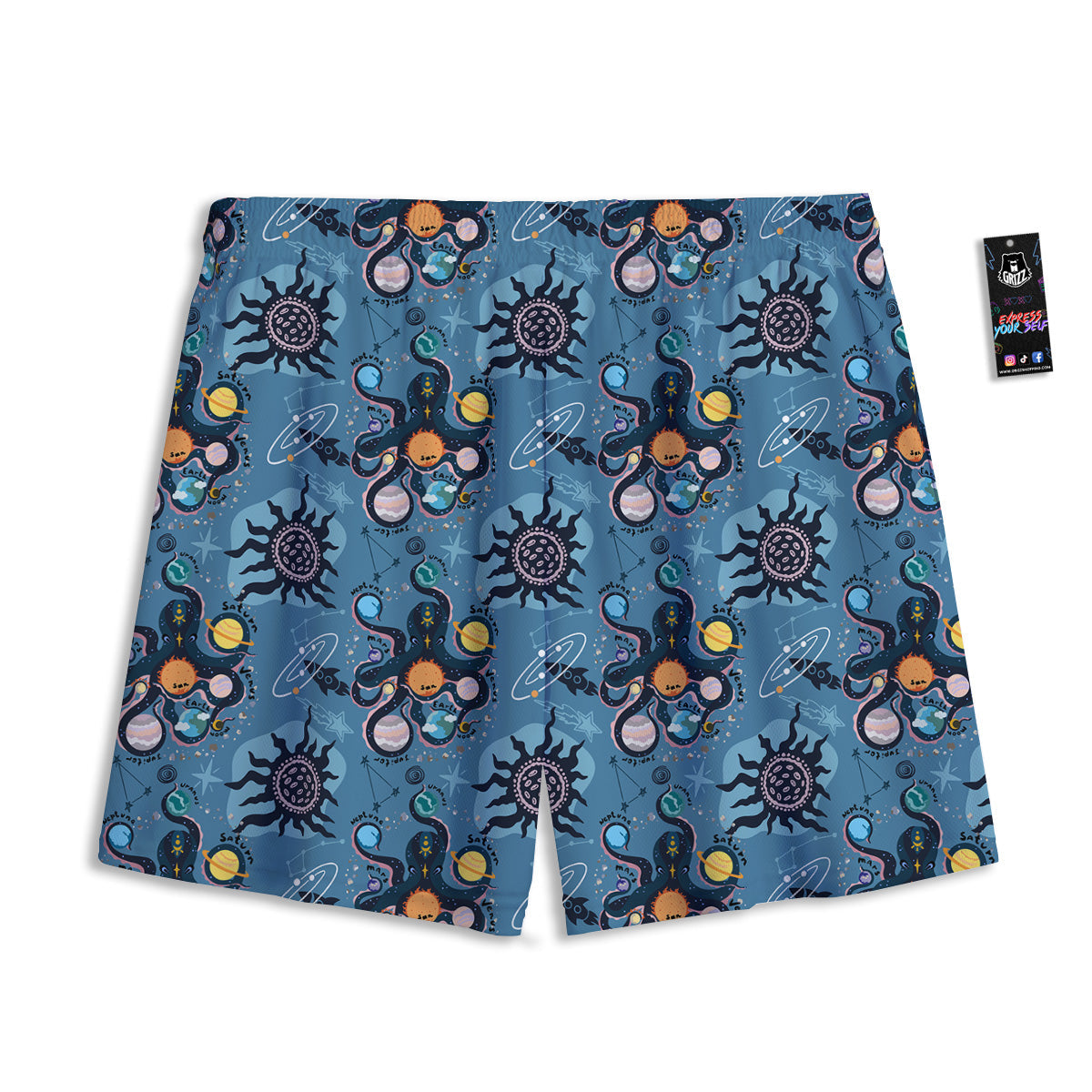 Blue Green And White Plaid Print Pattern Mesh Shorts