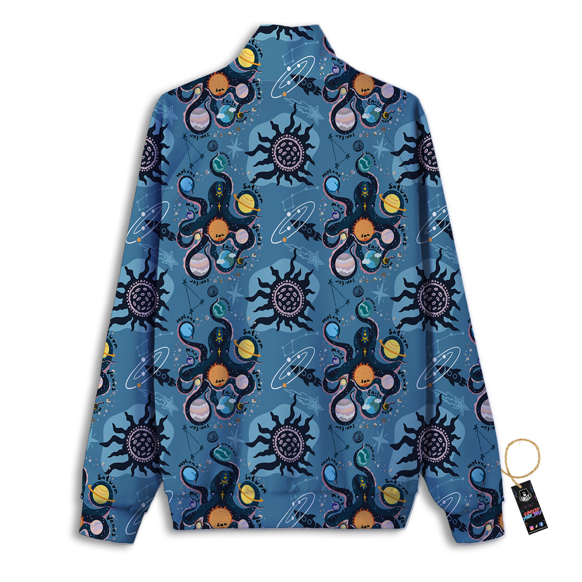 Alien On Planets Print Pattern Track Jacket-grizzshop